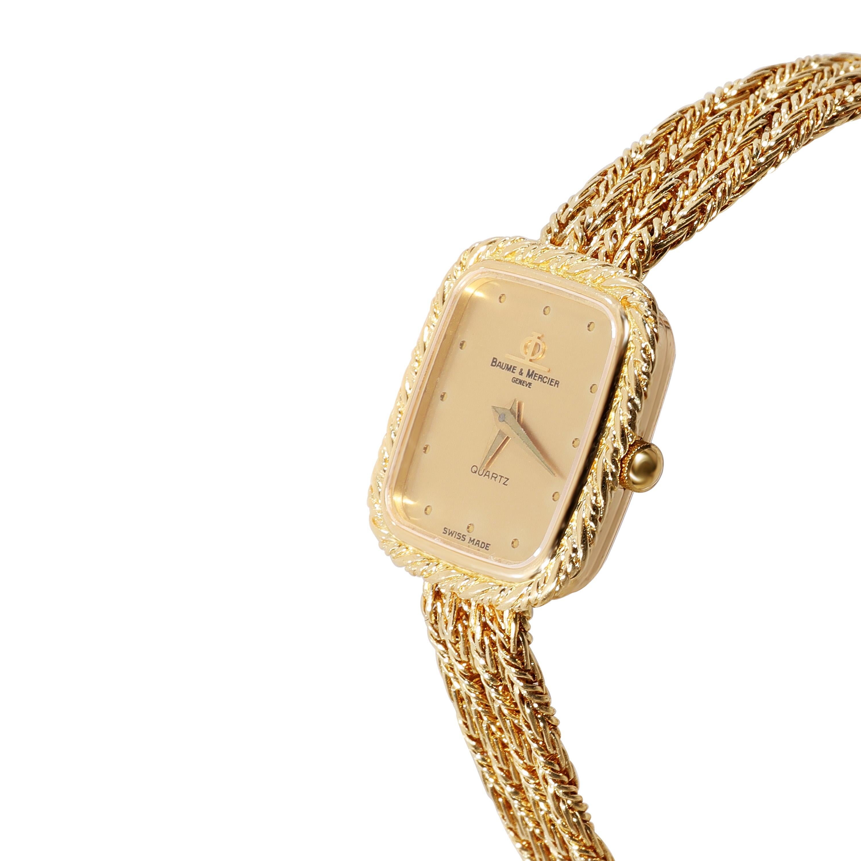 Baume & Mercier Dress 18424.9 Women's Watch in 18kt Yellow Gold In Fair Condition In New York, NY