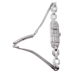 Baume Mercier for C.D. Peacock Platinum & Diamonds Ladies Art Deco Watch 1940's