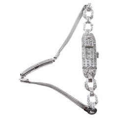 Baume Mercier für C.D. Pfau Platin & Diamanten Damen Art Deco Uhr 1940er Jahre