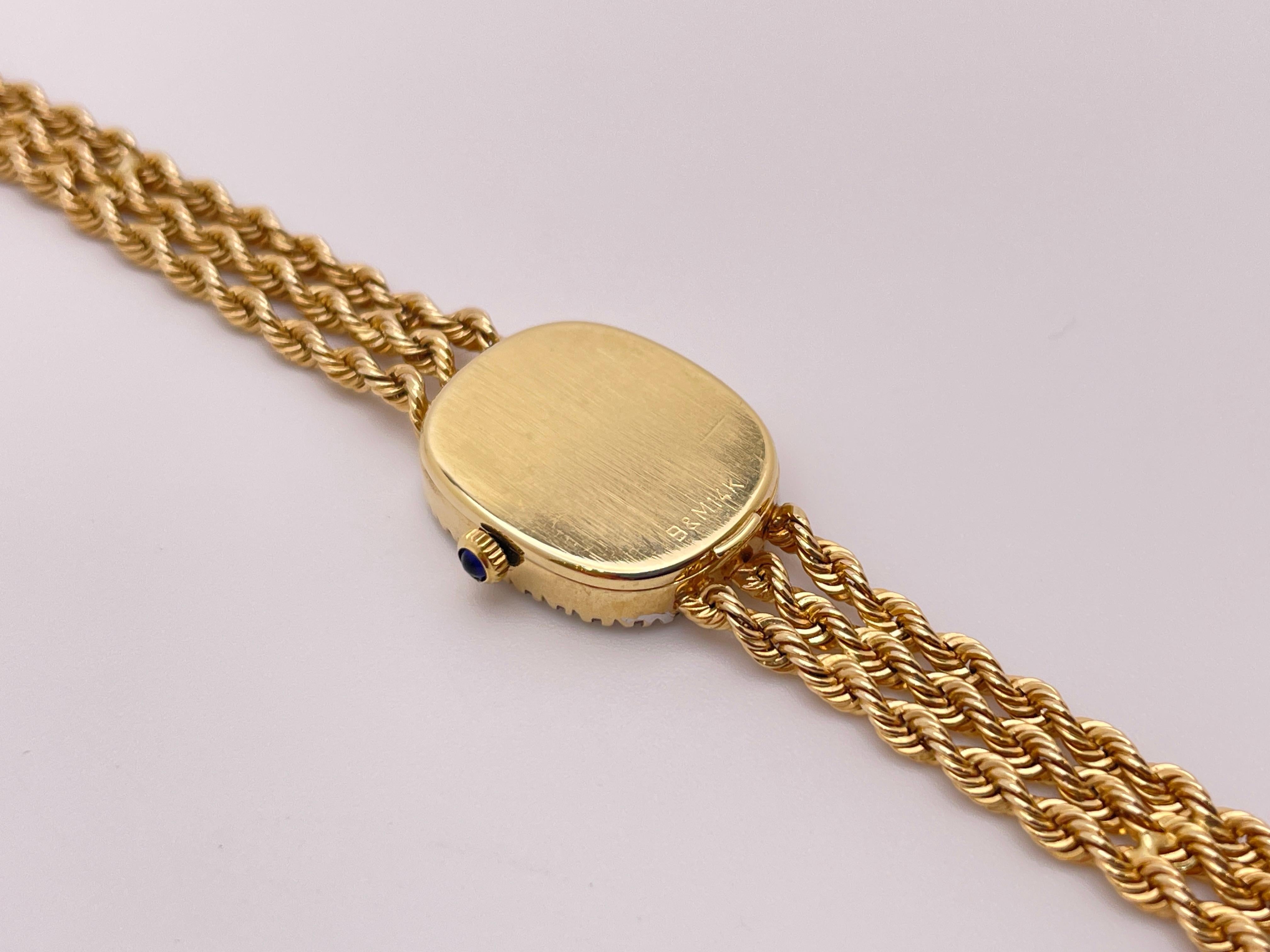 Baume & Mercier Geneve 14K Yellow Gold Diamond Vintage Ladies Watch For Sale 5