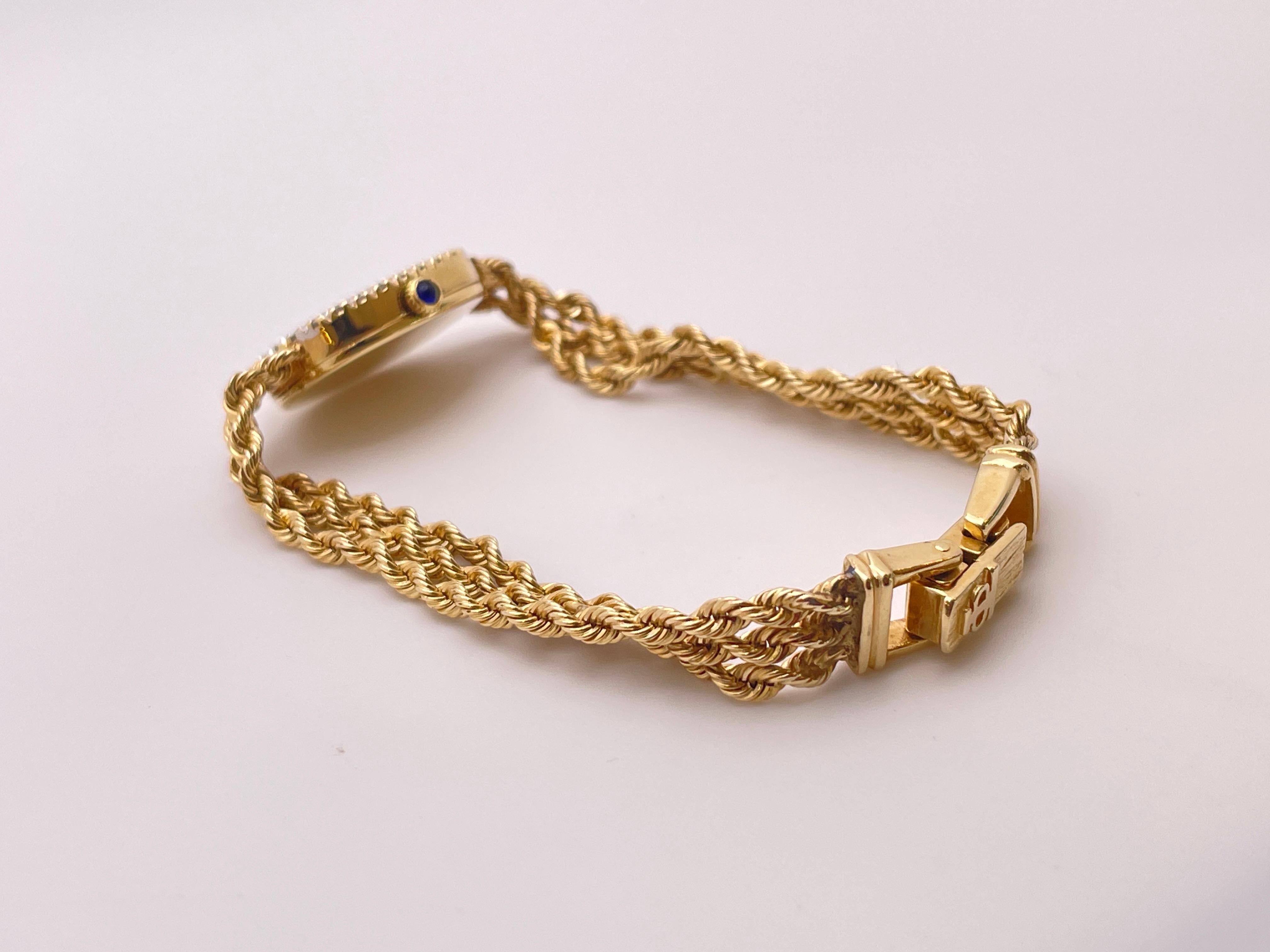 Baume & Mercier Geneve 14K Yellow Gold Diamond Vintage Ladies Watch For Sale 8