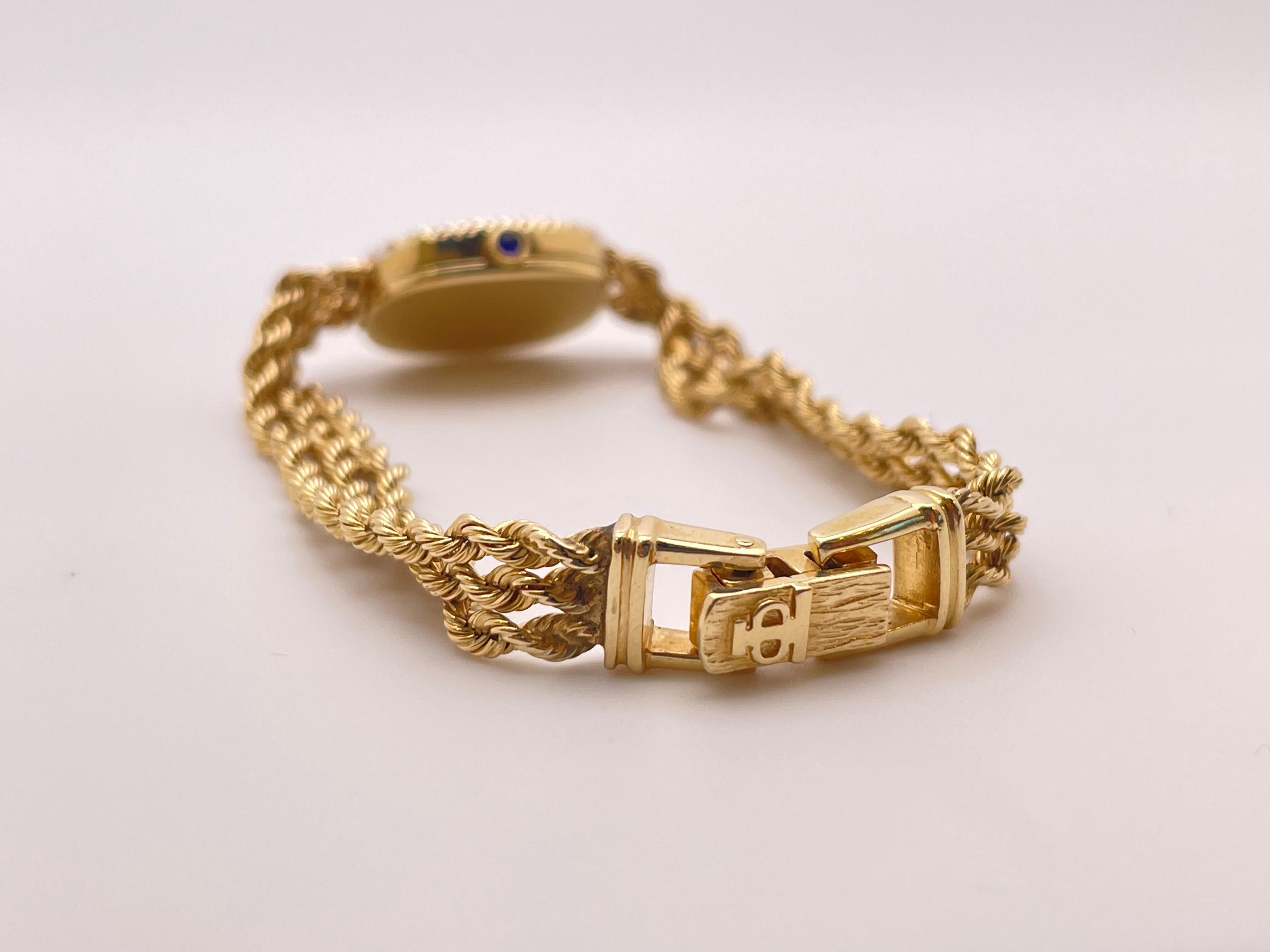 Baume & Mercier Geneve 14K Yellow Gold Diamond Vintage Ladies Watch For Sale 2