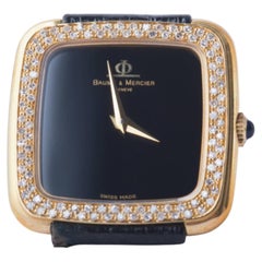 Baume & Mercier Genève Diamond-Set Gold-Tone Wristwatch - '80s