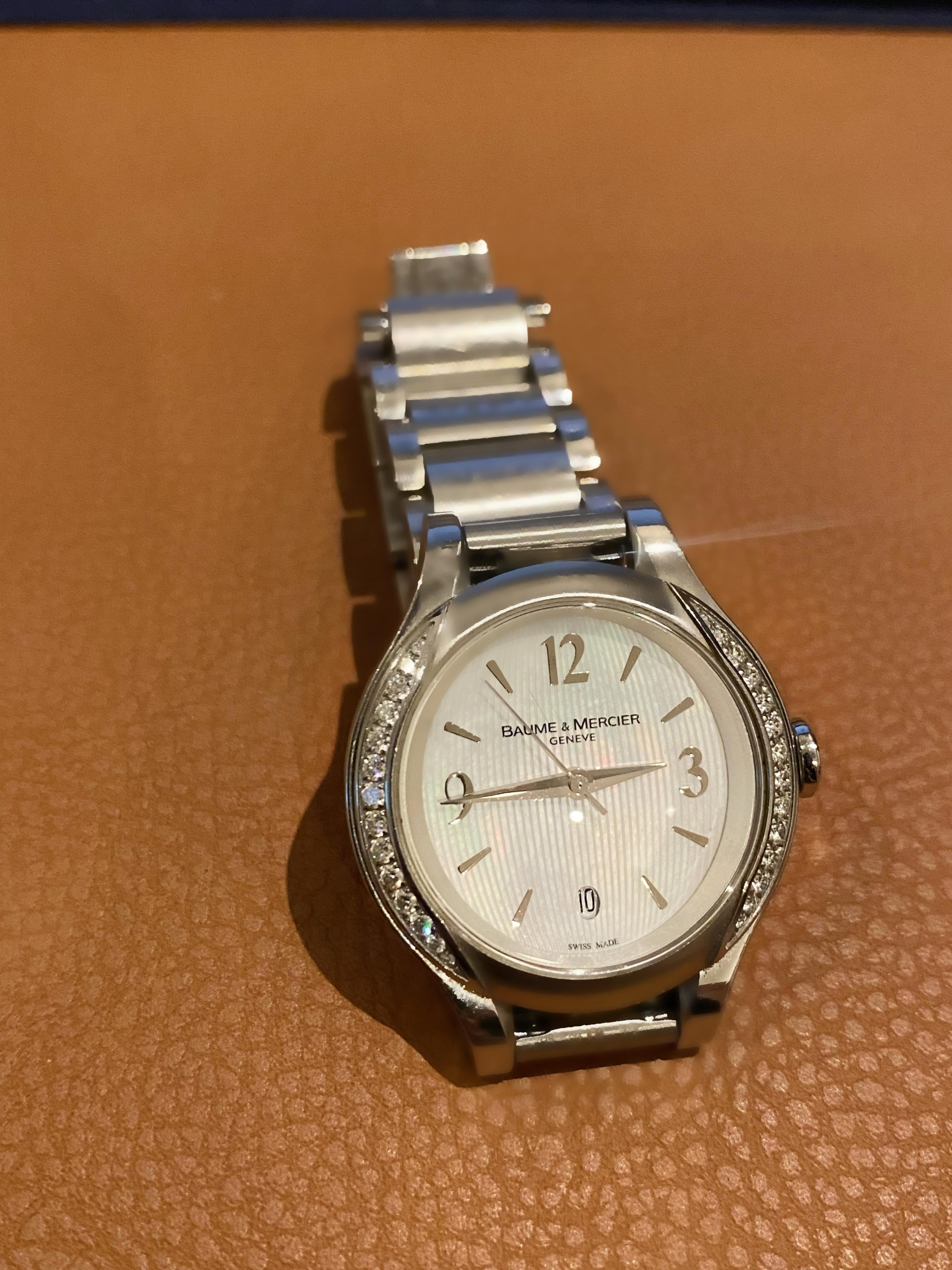 Modern Baume & Mercier Geneve Ilea Diamond Bezel MOP Dial Quartz Ladies Watch #4787293