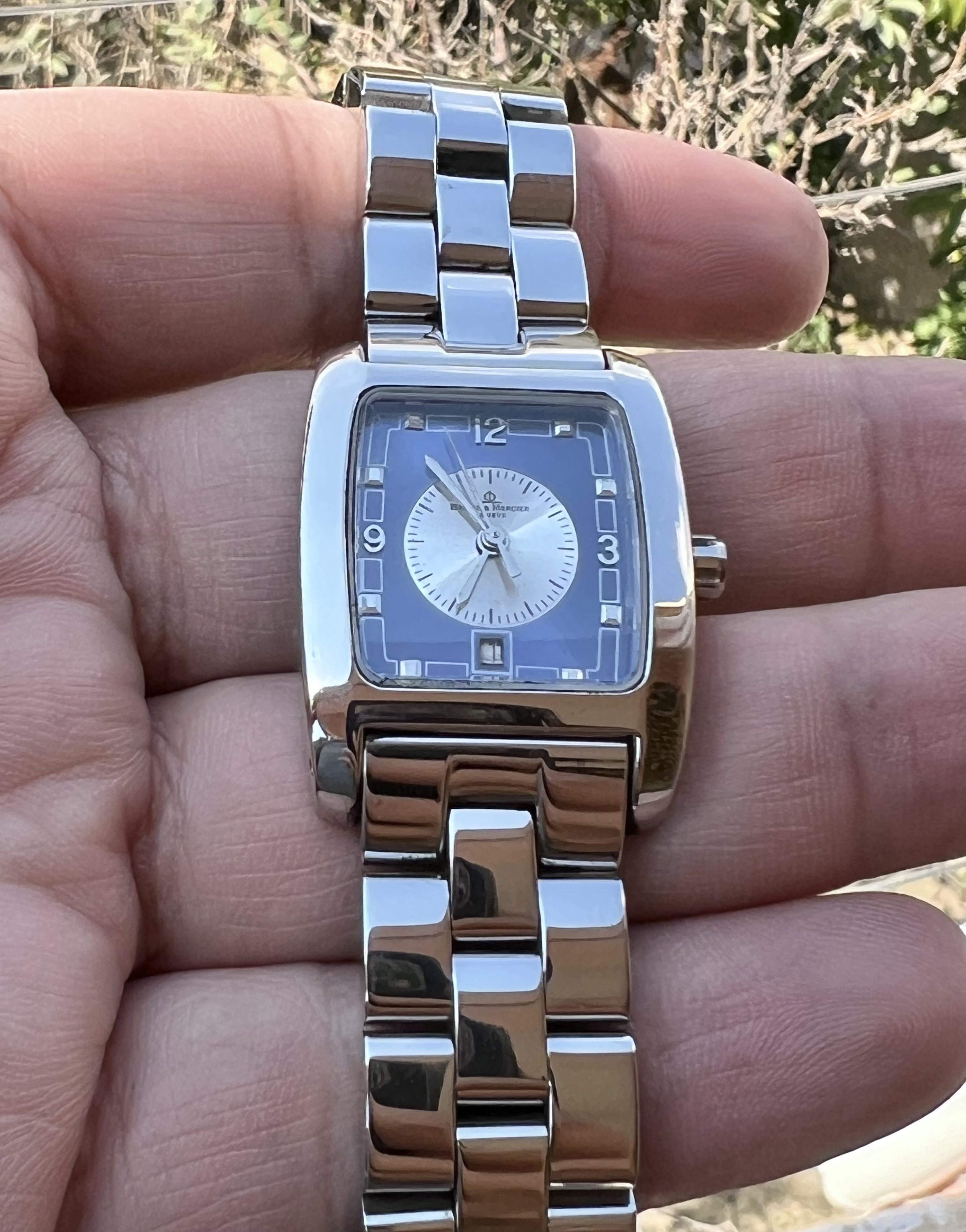 Baume & Mercier Geneve Hampton Date Ladies Stainless steel Watch Boxed  For Sale 11
