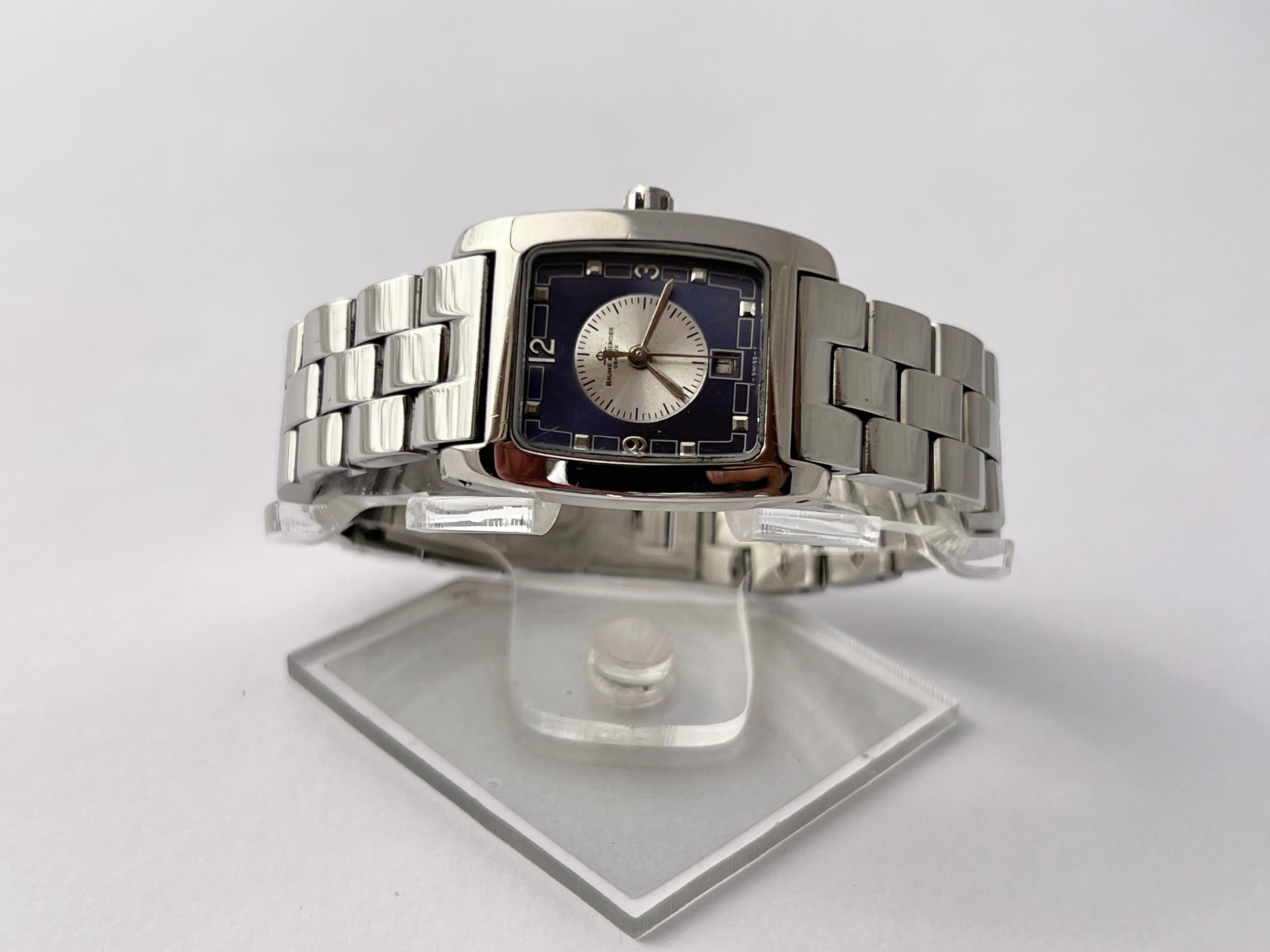 Baume & Mercier Geneve Hampton Date Ladies Stainless steel Watch Boxed  For Sale 12