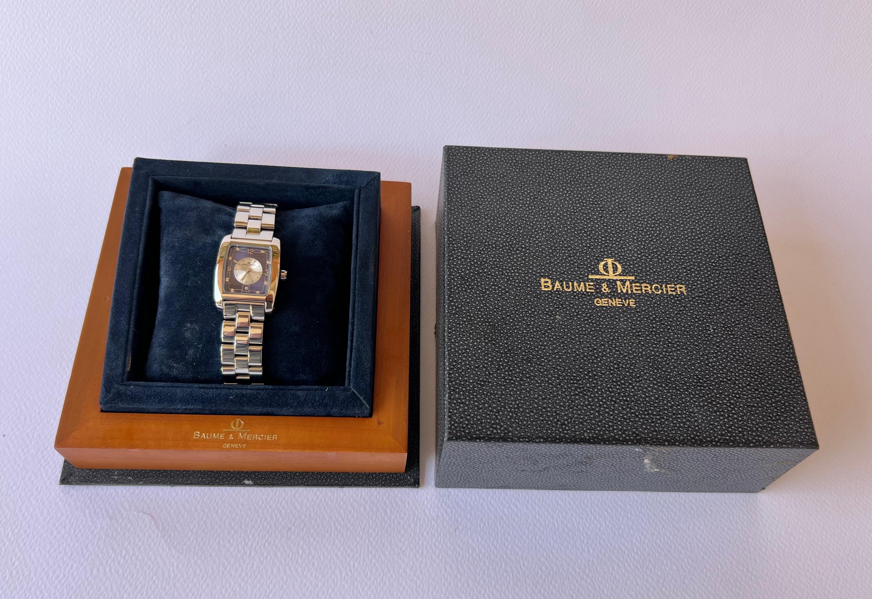 Women's Baume & Mercier Geneve Hampton Date Ladies Stainless steel Watch Boxed  For Sale