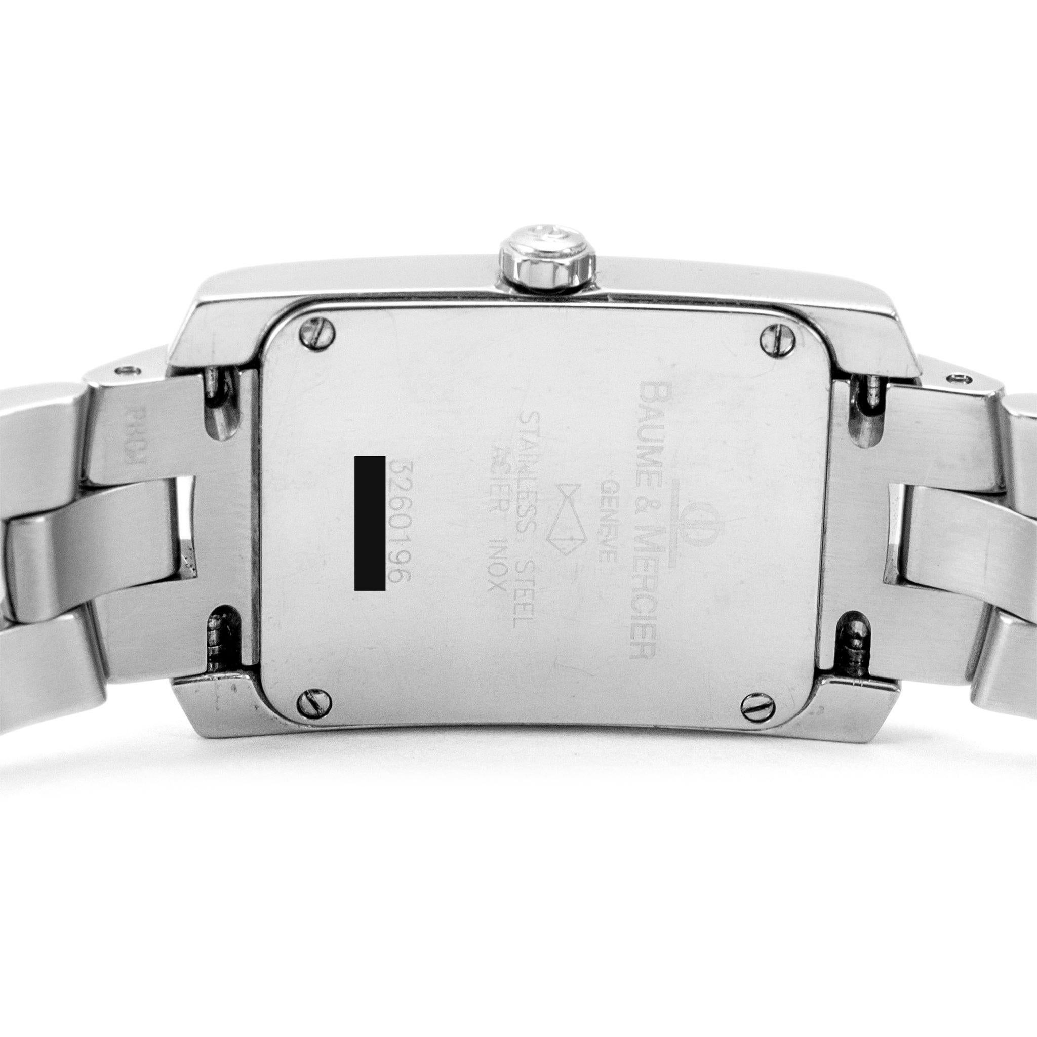 Women's Baume & Mercier Hampton 22MM 65309 White Dial Stainless Steel Ladies Watch