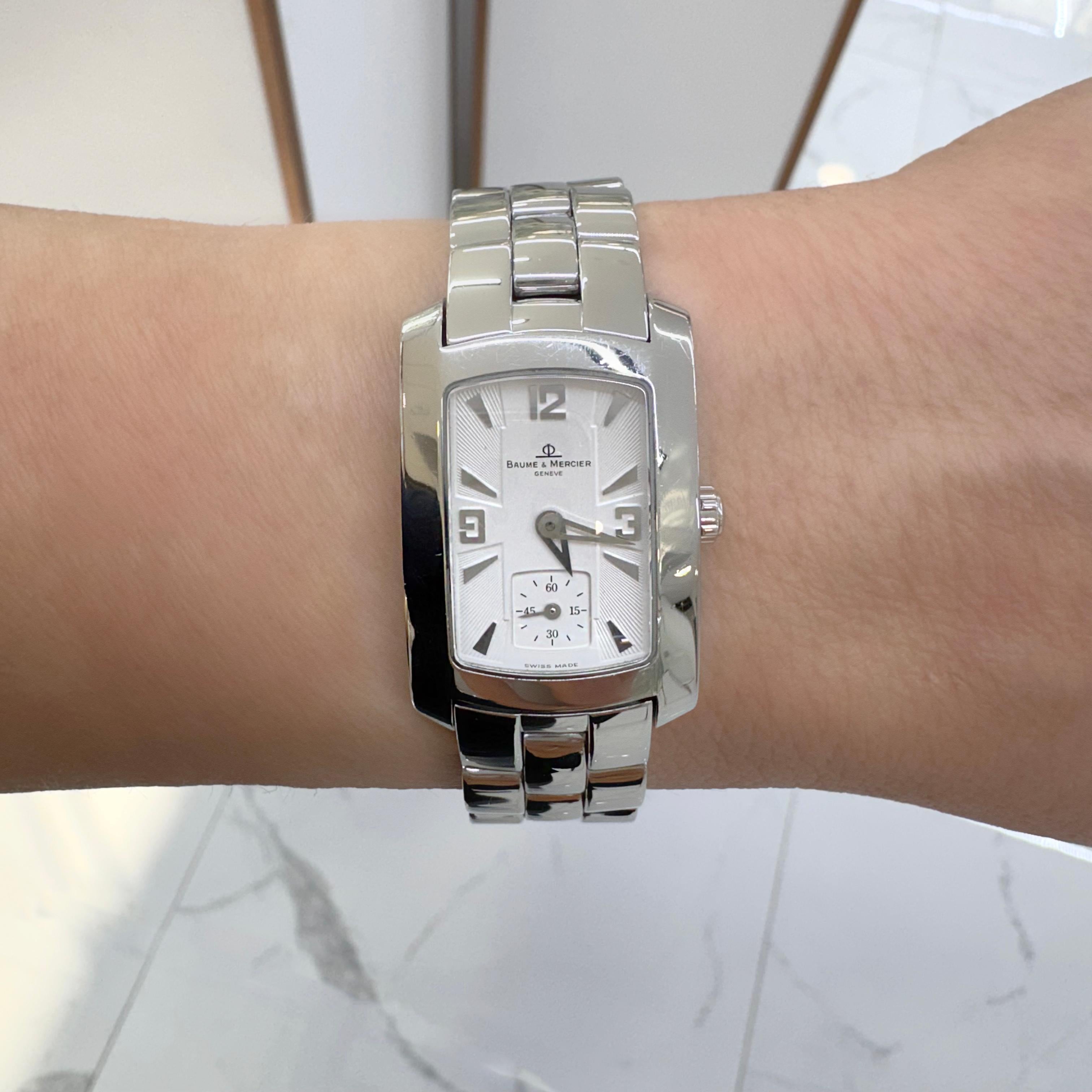 Baume & Mercier Hampton 22MM 65309 White Dial Stainless Steel Ladies Watch 4