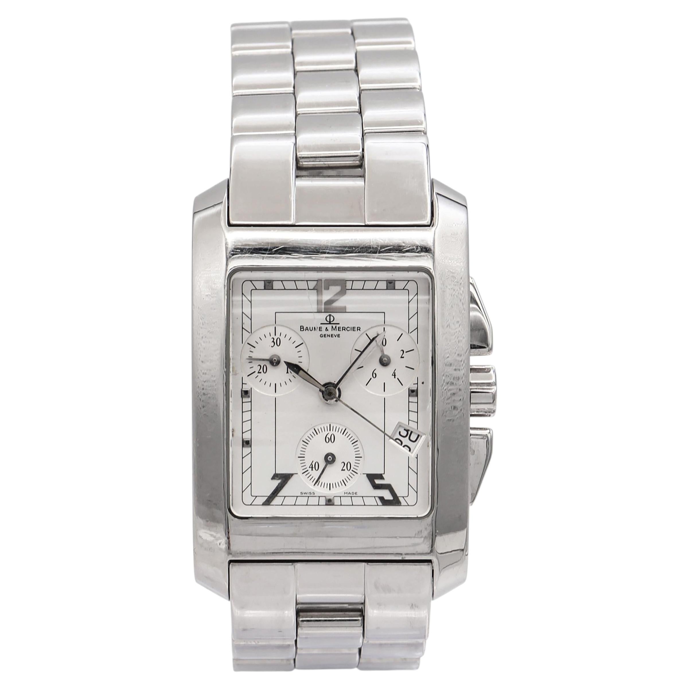 Baume & Mercier Hampton Chronograph Men's Steel Tank Watch 55341