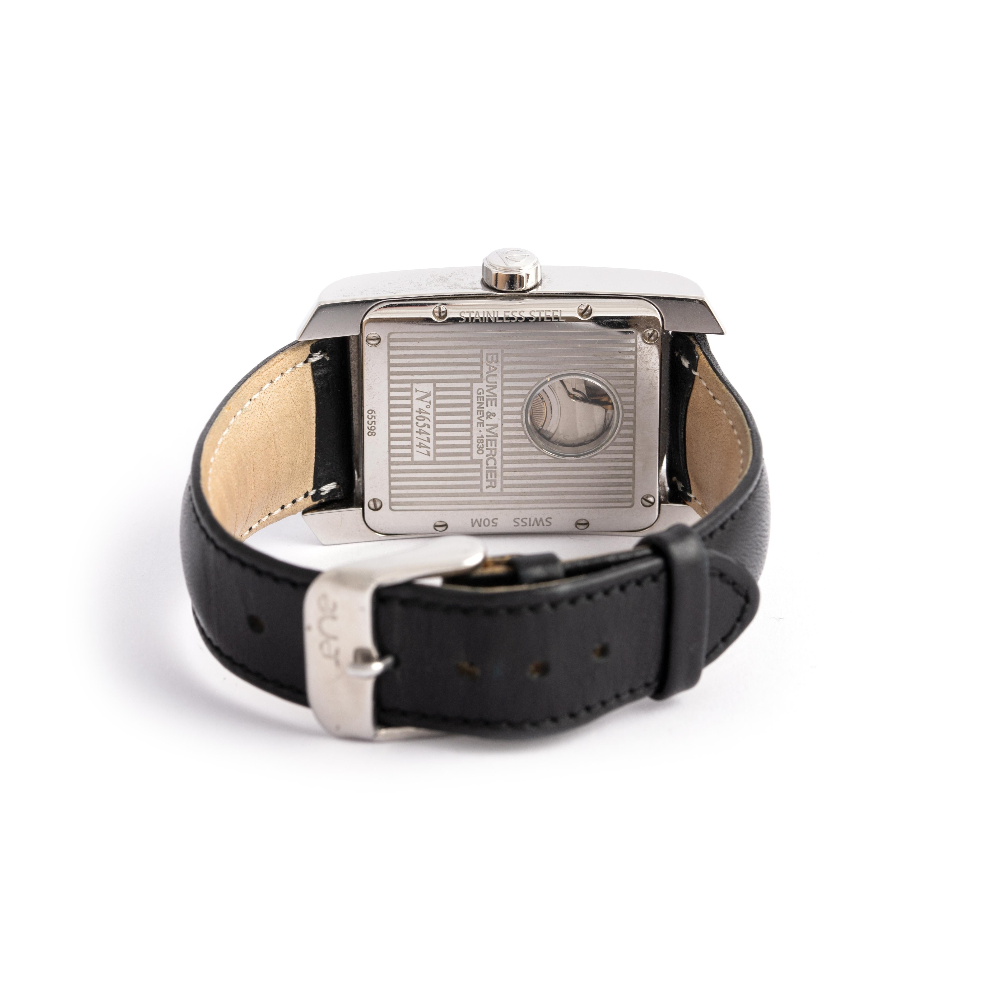 Baume & Mercier Hampton Milleis Steel Wristwatch For Sale 2