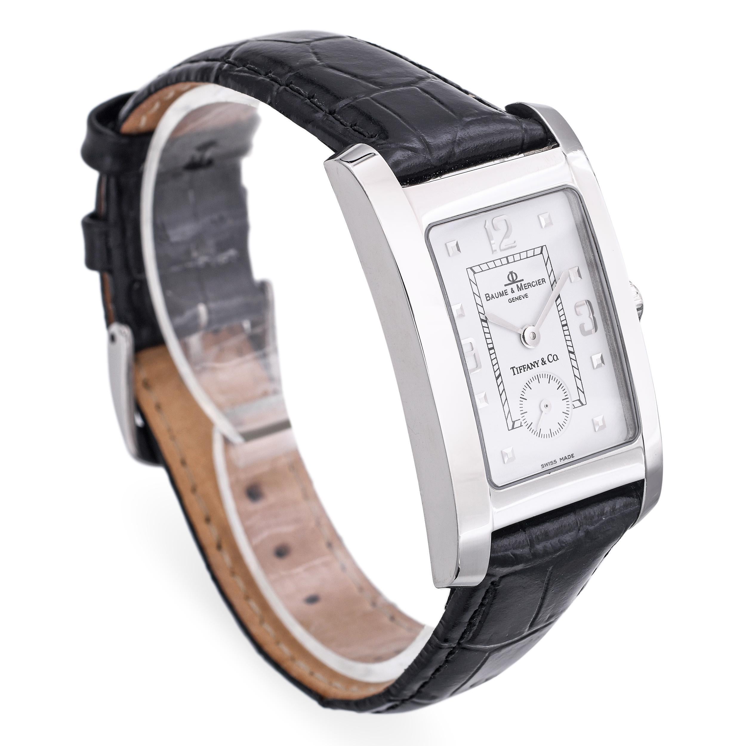 Art Deco Baume & Mercier Hampton Tiffany & Co. Dial Men's Watch For Sale