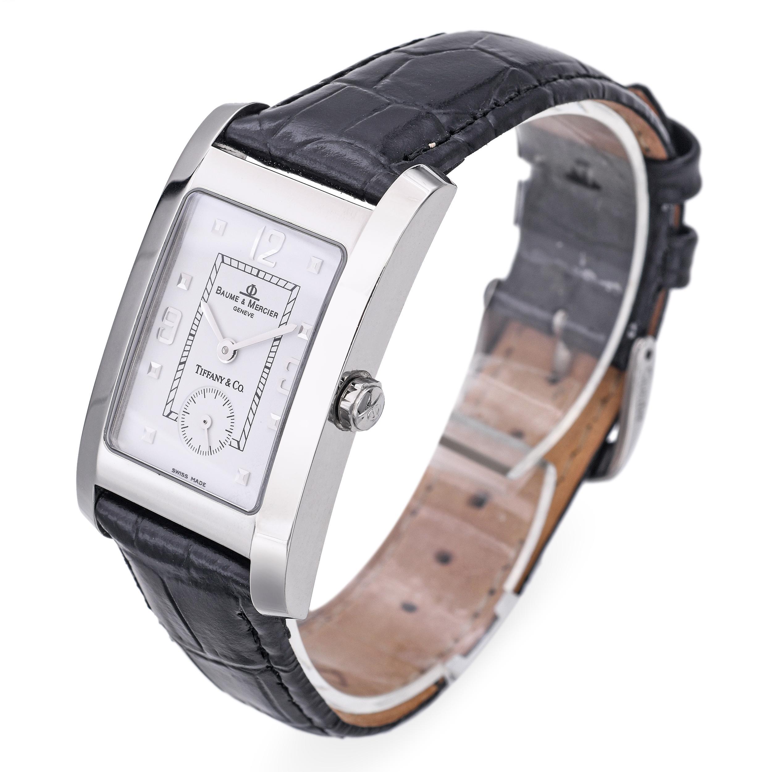 Baume & Mercier Hampton Tiffany & Co. Dial Men's Watch In Excellent Condition For Sale In New York, NY
