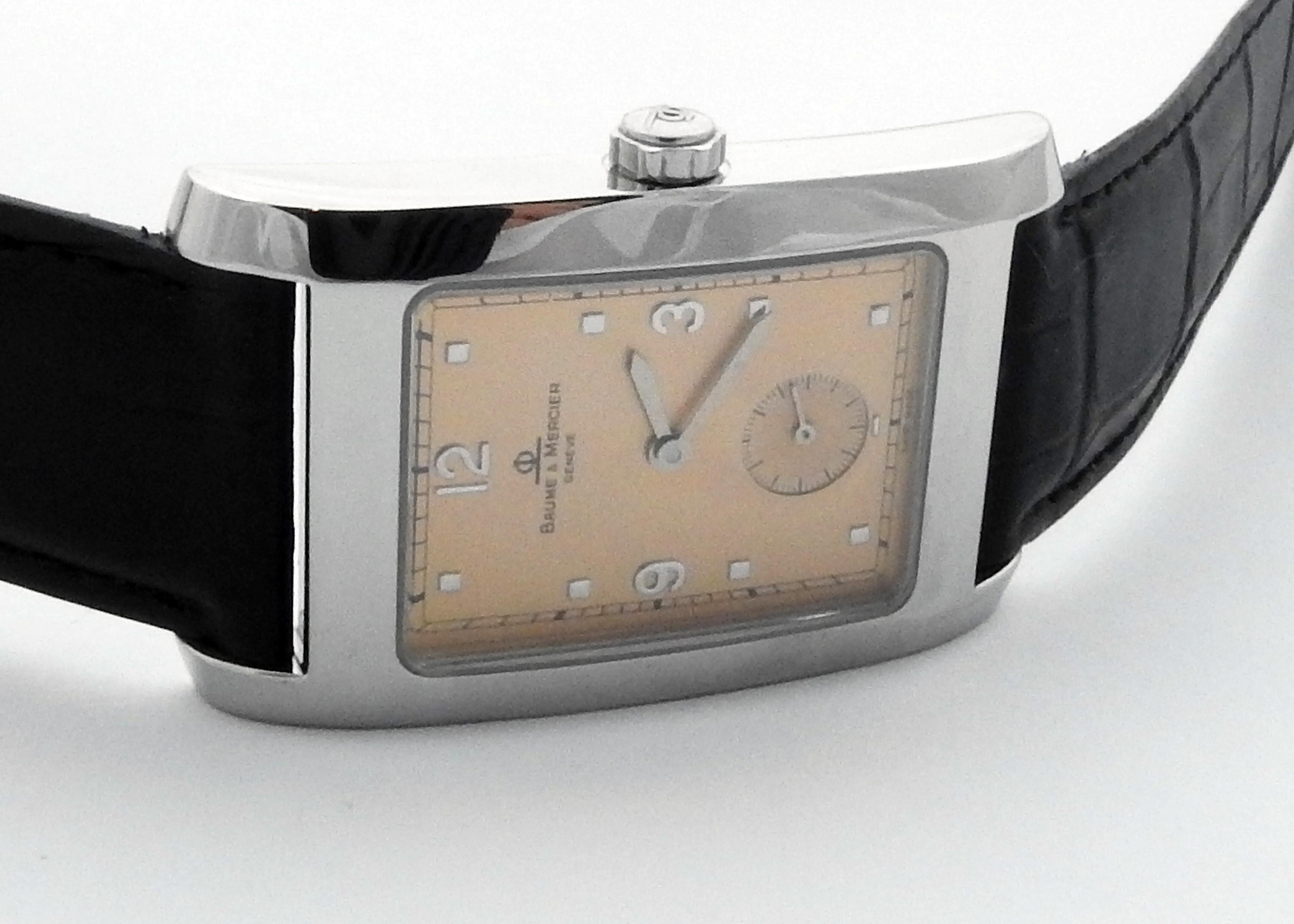 Baume & Mercier Hampton Uhr MVO45063 Edelstahl Lachs Zifferblatt Quarz 1