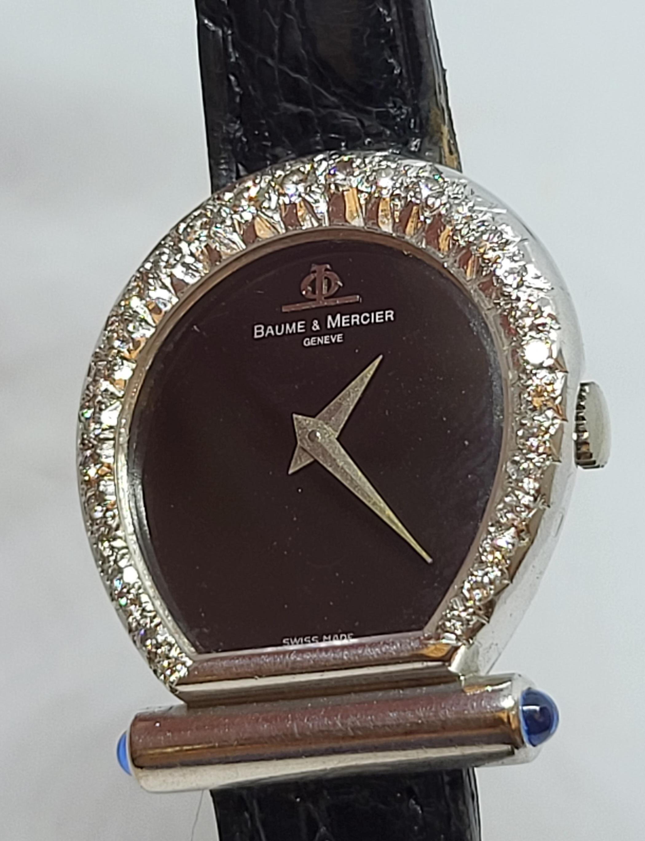 Baume & Mercier Horsebit 18 k White Gold Watch & Diamonds 6