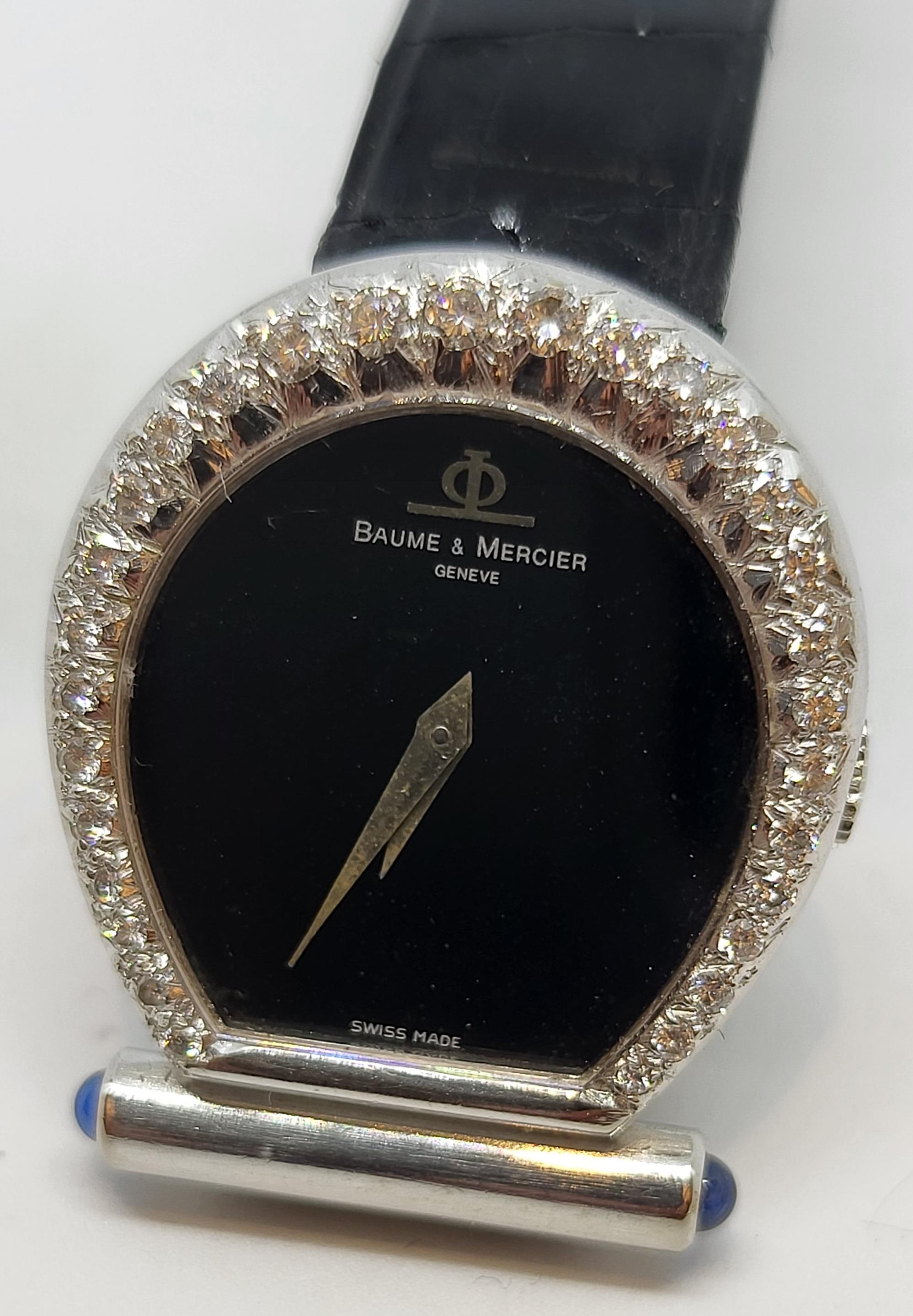 Baume & Mercier Horsebit 18 k White Gold Watch & Diamonds 11