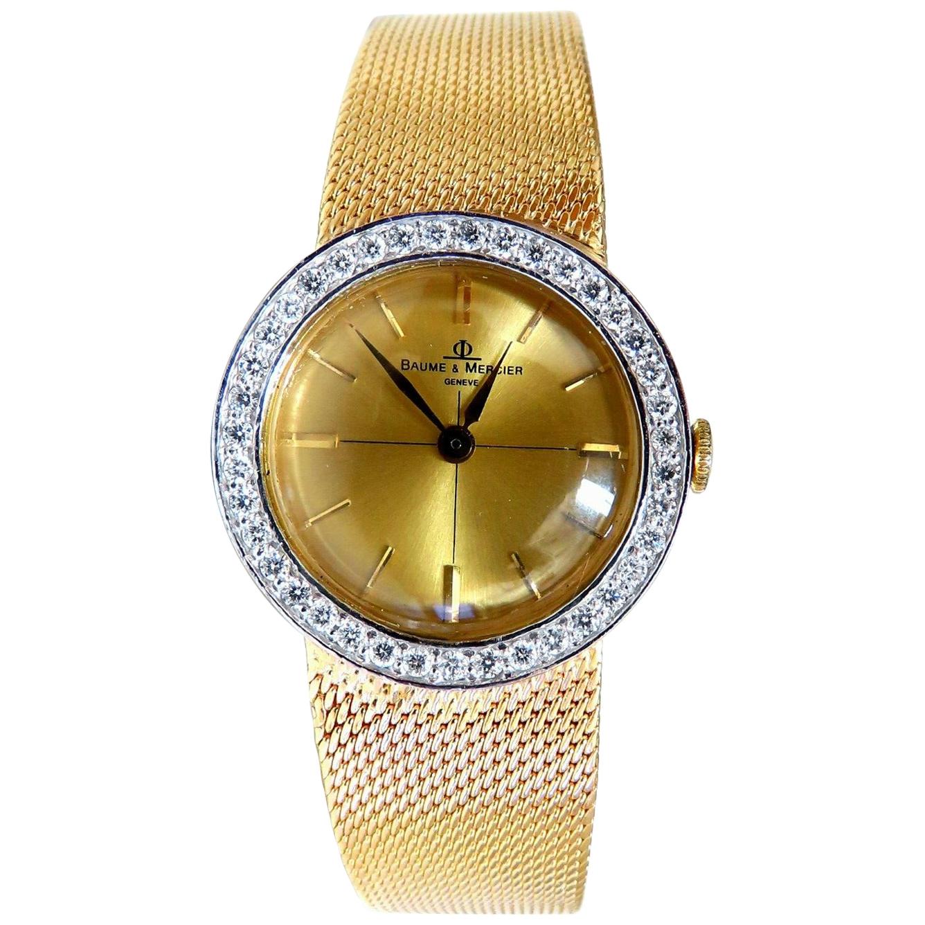 Baume Mercier Ladies 1.10 Carat Diamonds Watch 14 Karat