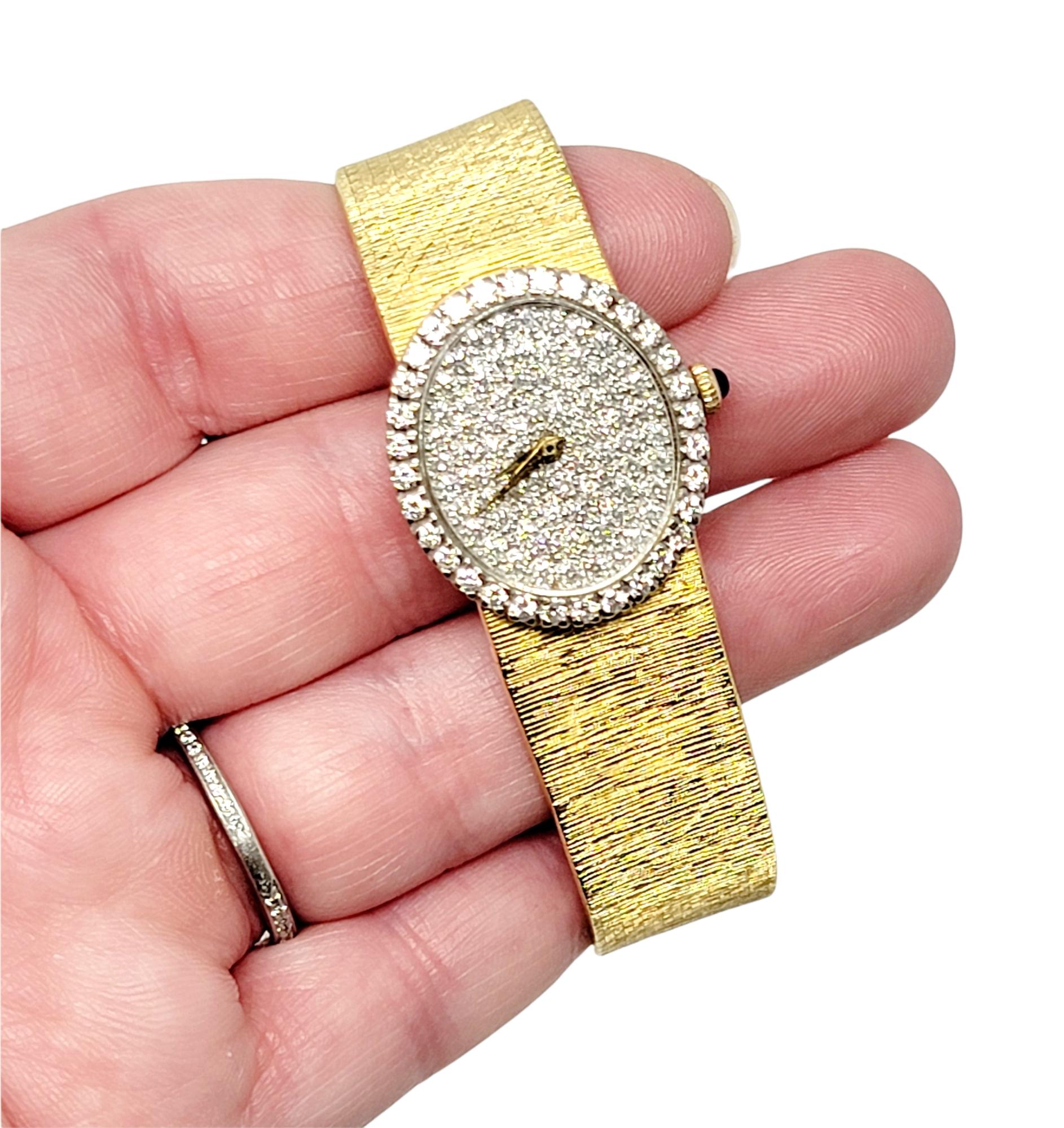 Baume & Mercier Ladies Wristwatch with Diamond Dial and Bezel in 18 Karat Gold 4
