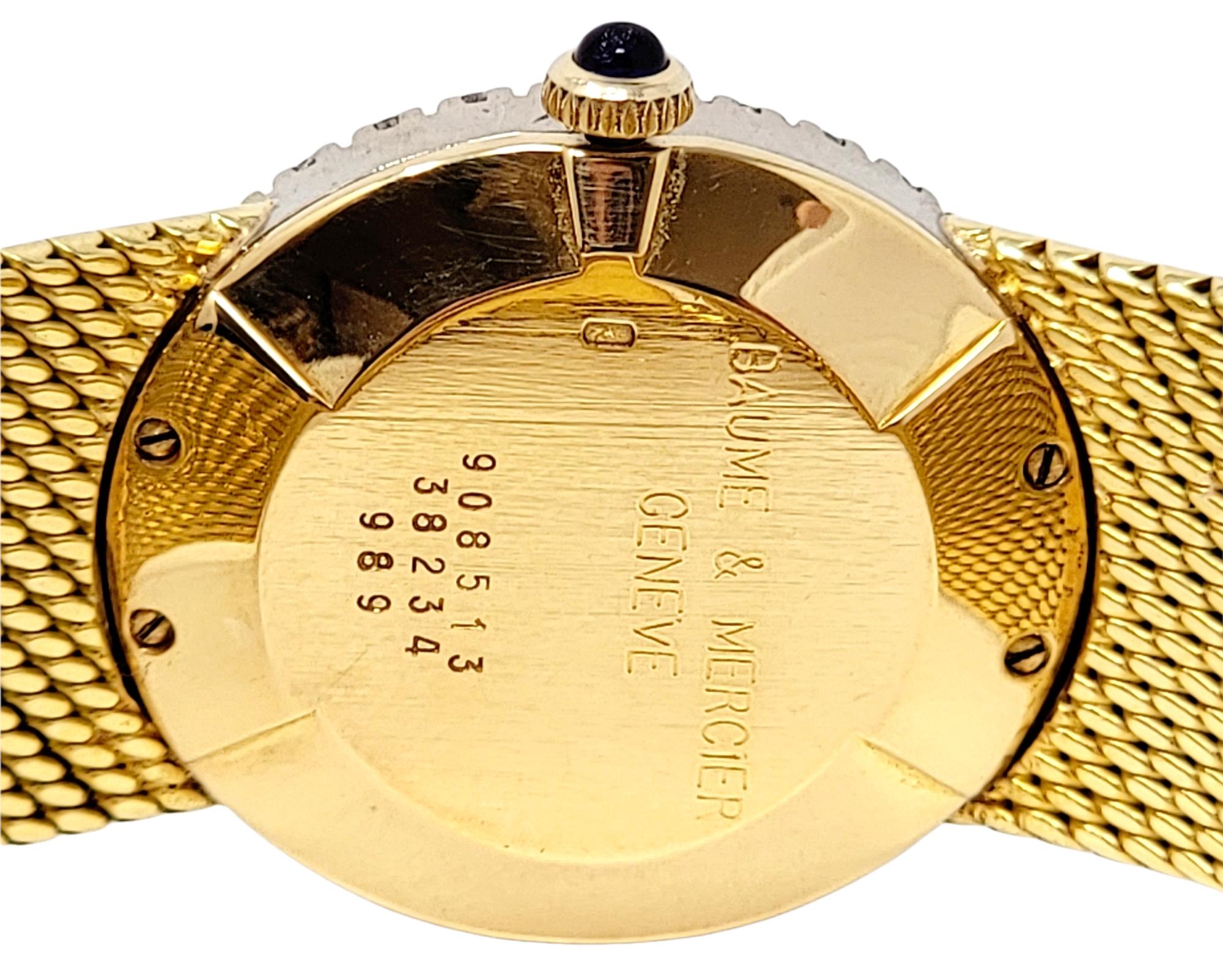 Baume & Mercier Ladies Wristwatch with Diamond Dial and Bezel in 18 Karat Gold 8