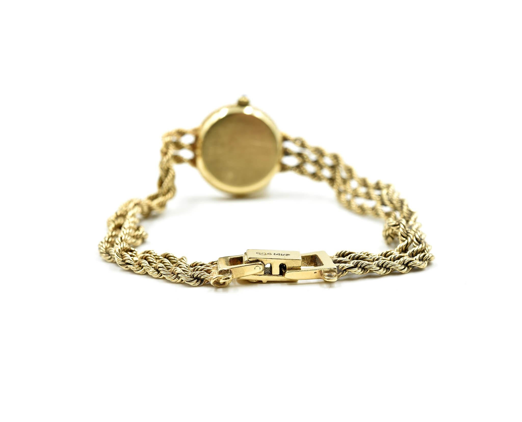 Baume & Mercier Ladies Yellow Gold Cable Bracelet Quartz Wristwatch In Excellent Condition In Scottsdale, AZ