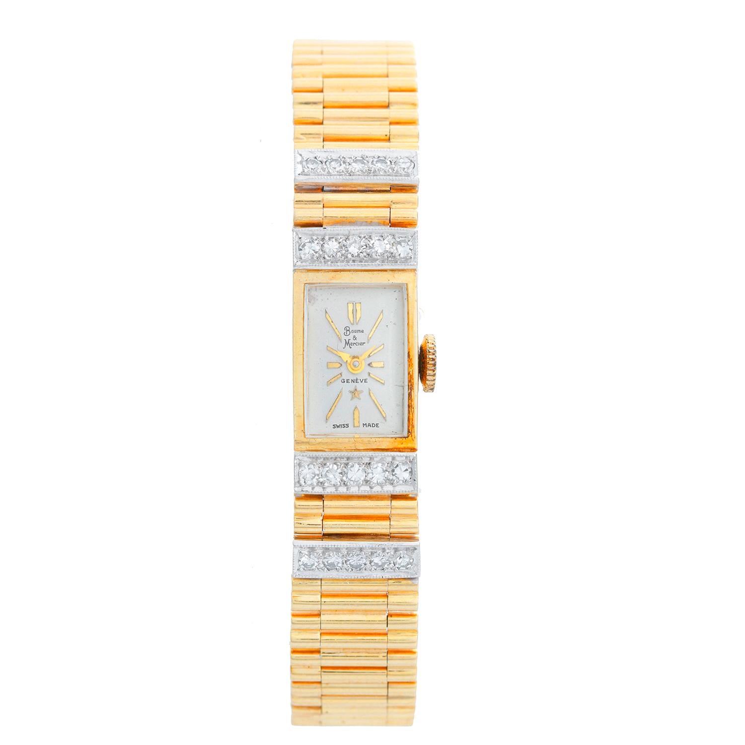 Baume & Mercier Ladies Yellow Gold Diamond Manual Winding Wristwatch