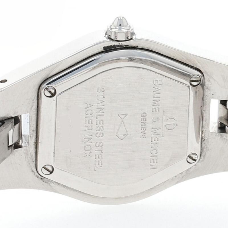 Baume & Mercier Linea Ladies Wristwatch, Stainless Steel Quartz 2Yr Wnty 65339 In Excellent Condition In Greensboro, NC
