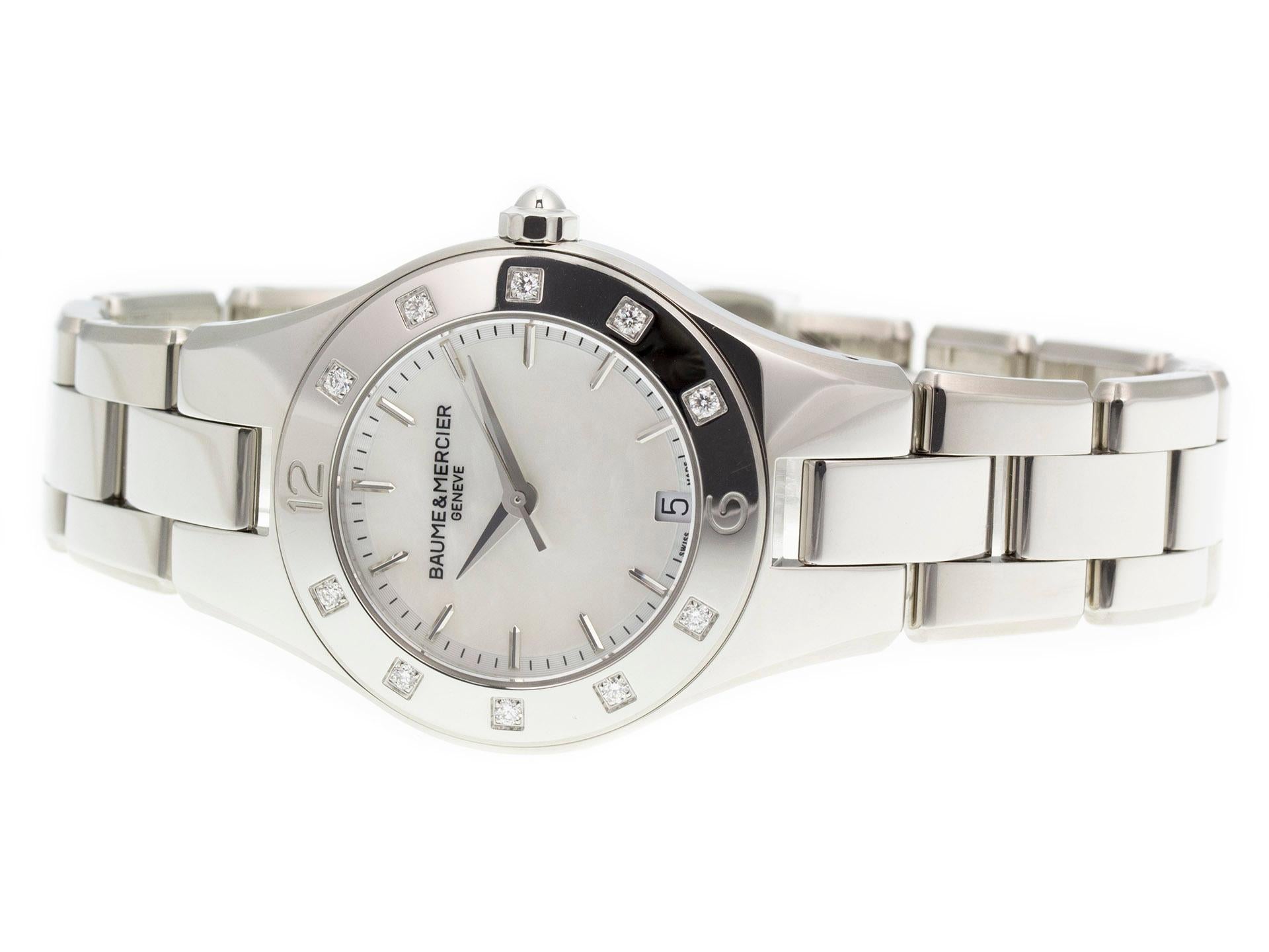 Baume & Mercier Linea MOA10071 In Excellent Condition For Sale In Willow Grove, PA
