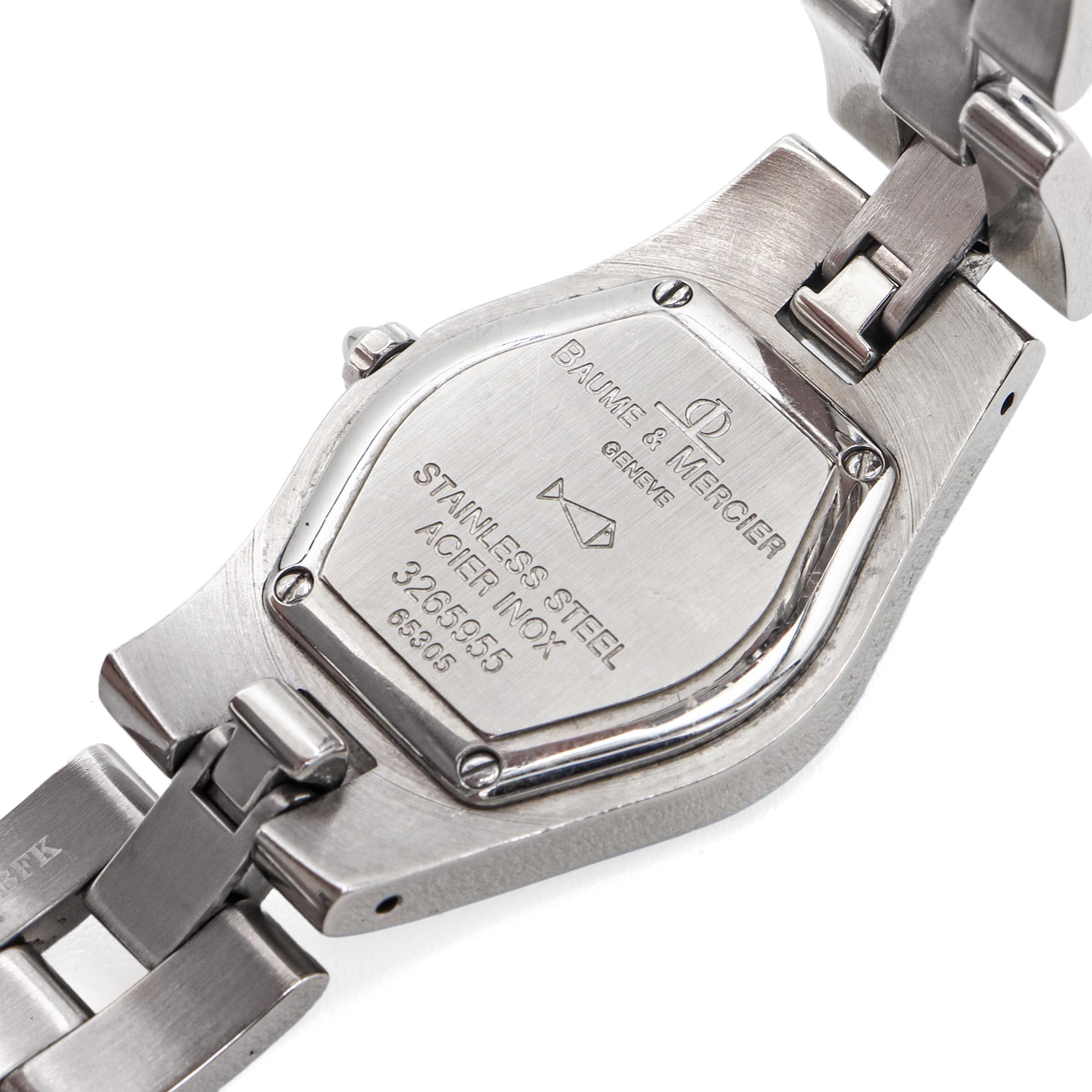 Donna Baume & Mercier Linea Orologio da donna al quarzo con diamanti in acciaio inossidabile 65305 in vendita