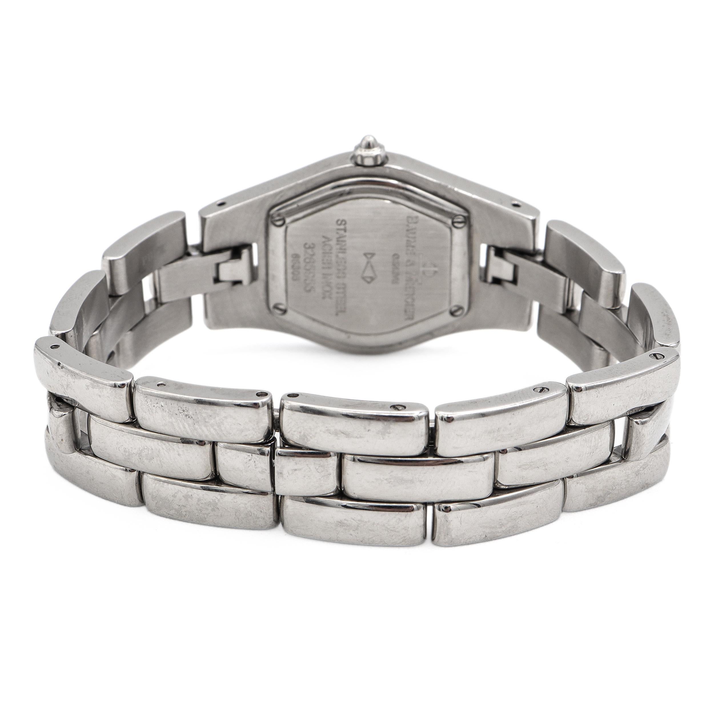 Baume & Mercier Linea Orologio da donna al quarzo con diamanti in acciaio inossidabile 65305 in vendita 1