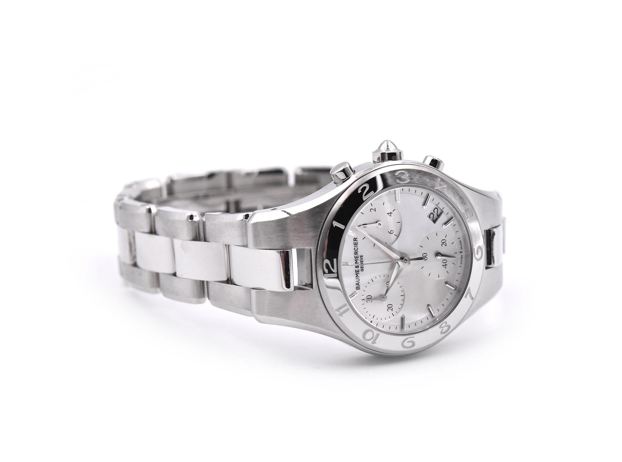 Baume & Mercier Linea Stainless Steel Watch In Excellent Condition In Scottsdale, AZ