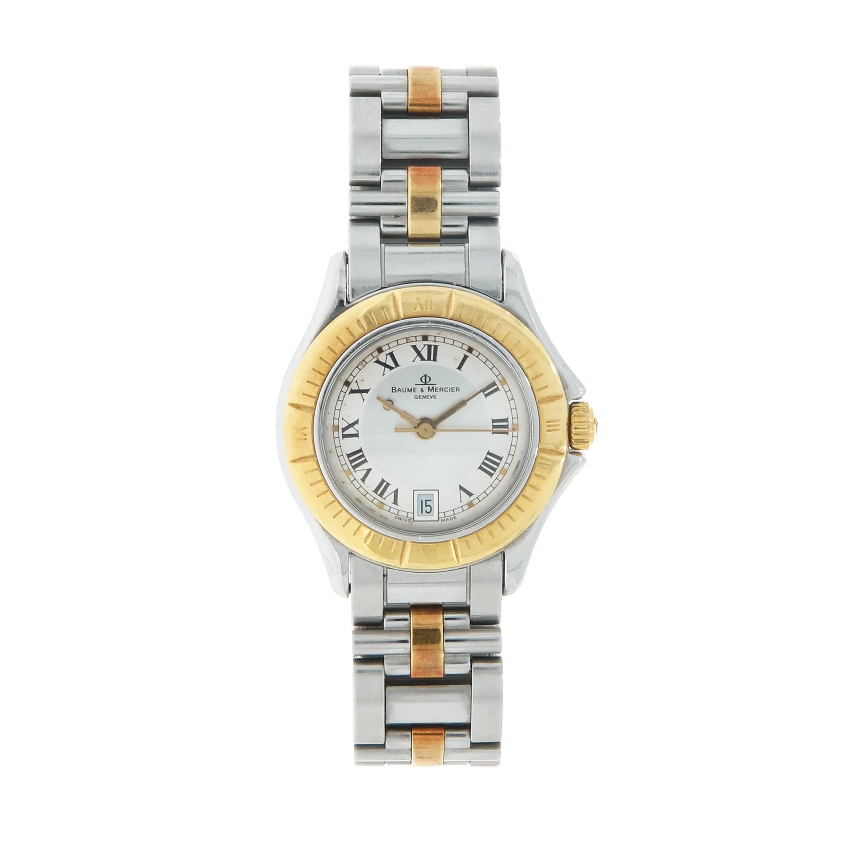 Baume & Mercier Malibu Yellow Gold Stainless Steel Quartz Wristwatch