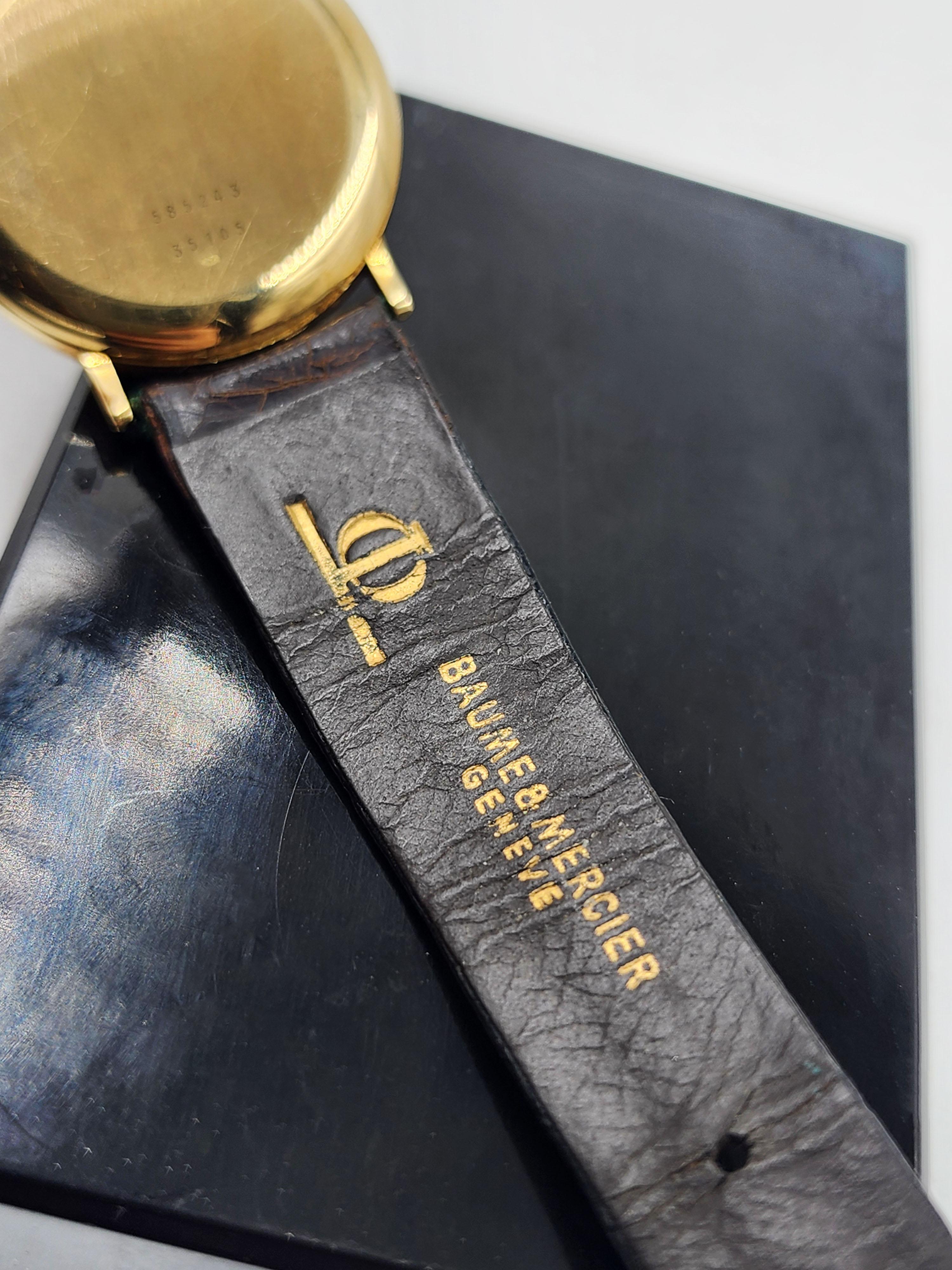 20th Century Baume & Mercier Men's Calendar Watch in 18 kt Gold Vintage For Sale