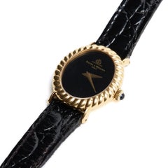 Baume & Mercier Montre Mecanique Or Fond noir 1970 Yellow Gold Manual Watch