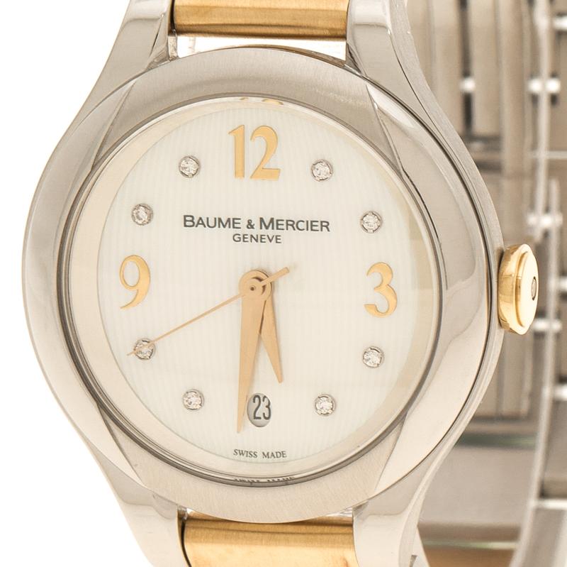 Baume & Mercier Mother of Pearl Capped Stainless Steel Women's Wristwatch 30 mm In Good Condition In Dubai, Al Qouz 2