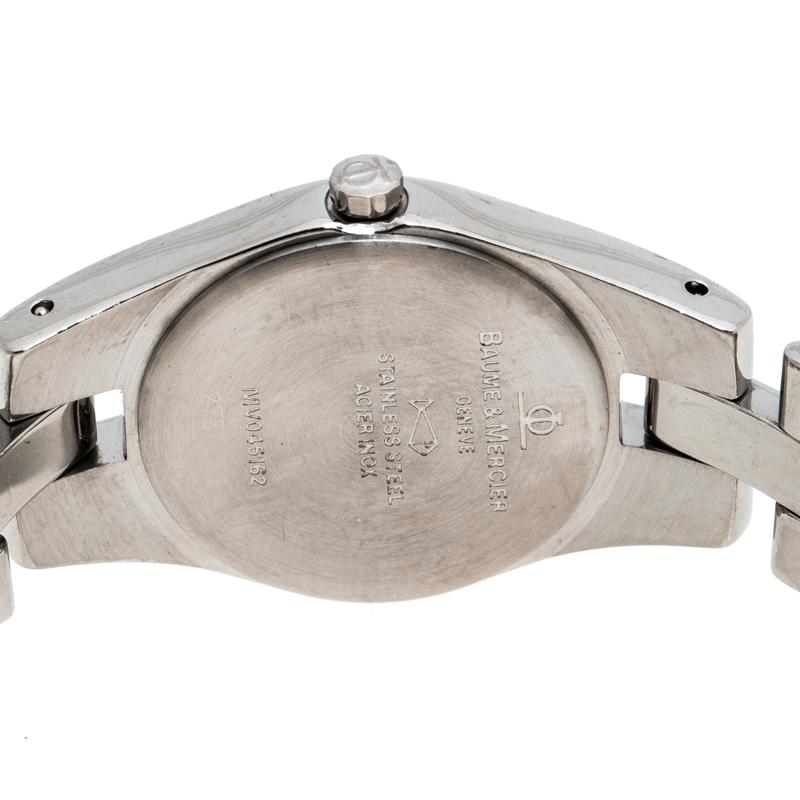 Baume & Mercier Navy Stainless Steel Linea MV045162 Women's Wristwatch 22MM In Good Condition In Dubai, Al Qouz 2