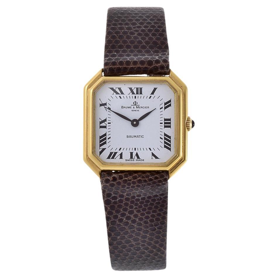 Baume & Mercier Octagonal Tank 18K Yellow Gold Automatic For Sale