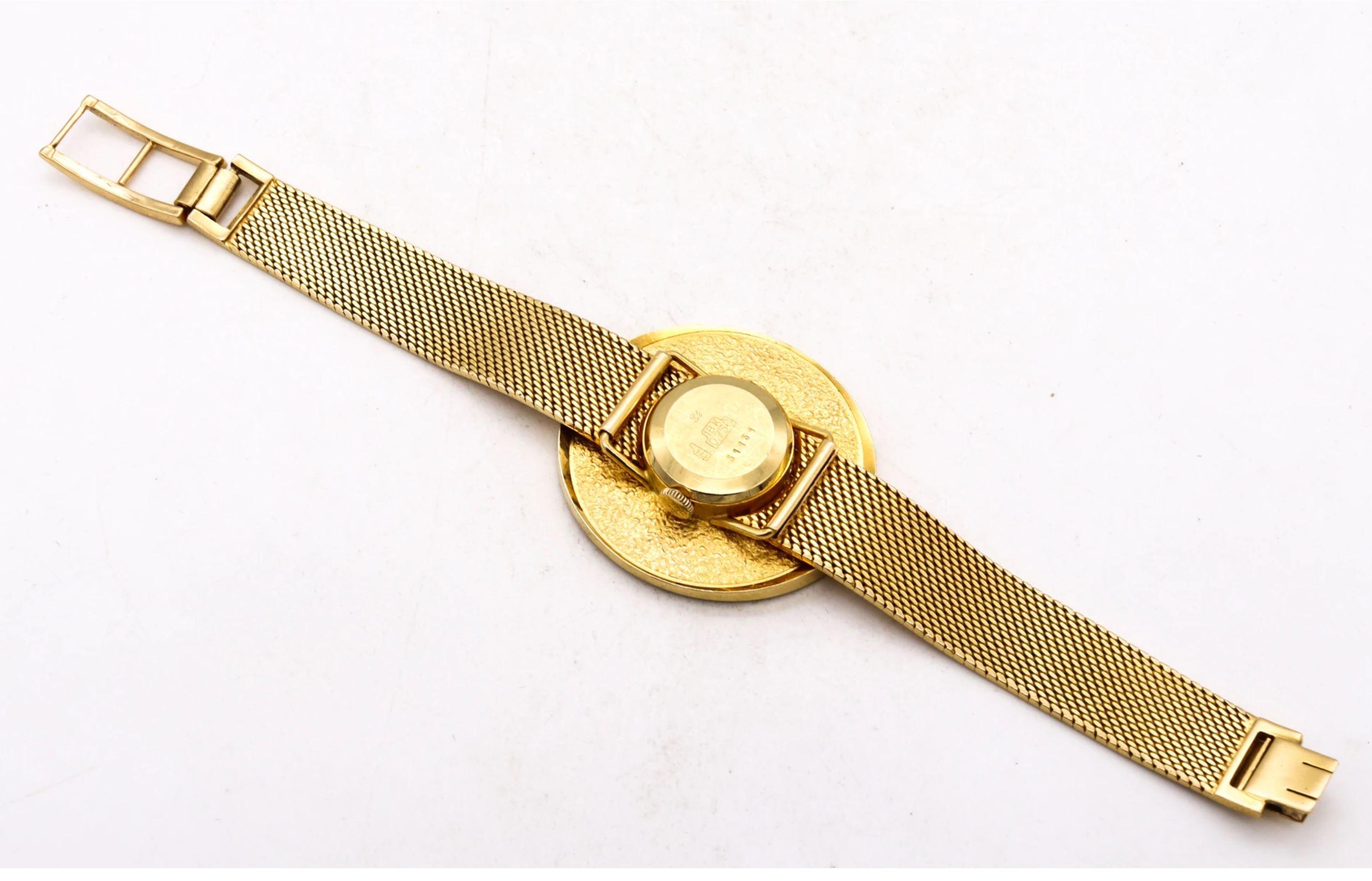 Baume & Mercier Piaget Montre-bracelet rtro moderne rtro en or 18 carats avec lapis, 1970 Unisexe en vente