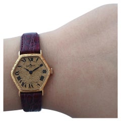 Baume & Mercier Rare 38335 Hexagon Roman Dial 18K Solid Gold Ladies Watch