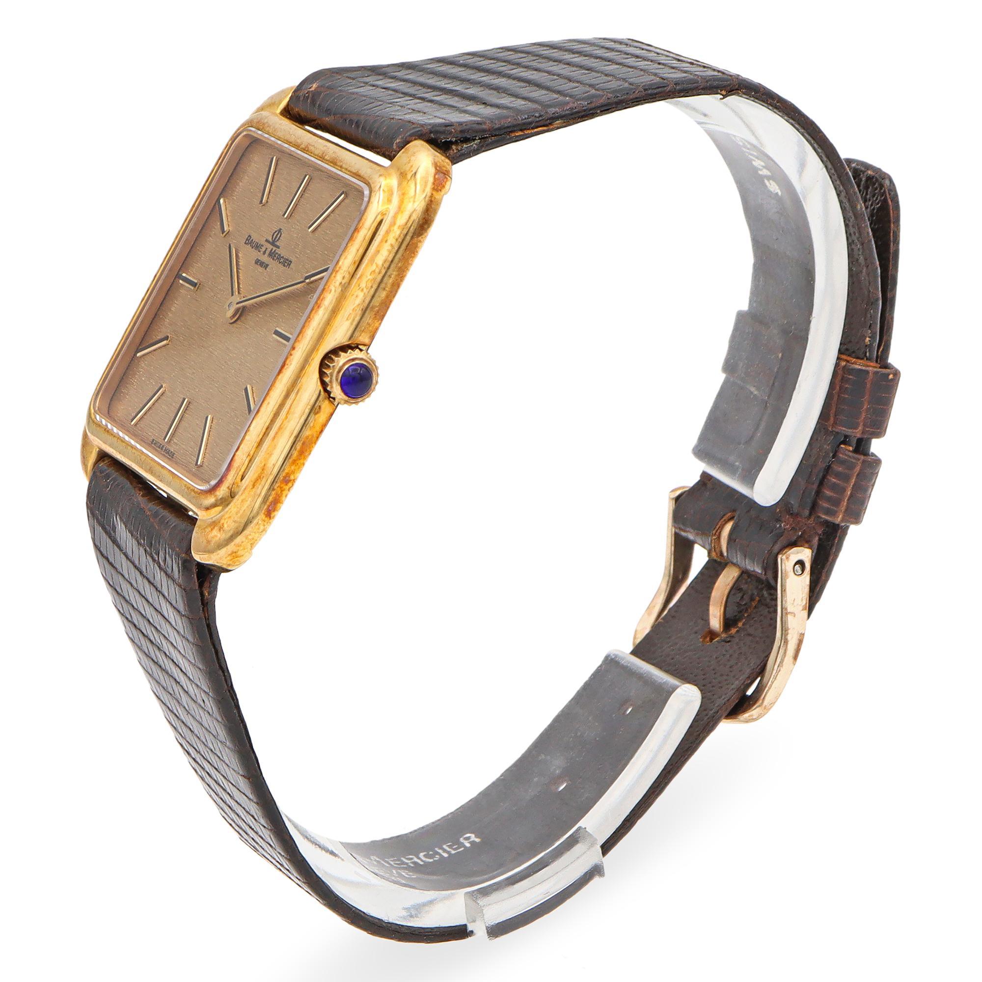 Baume & Mercier Ref. 37215 18K Gelbgold Herren Handaufzugsuhr im Zustand „Hervorragend“ in New York, NY