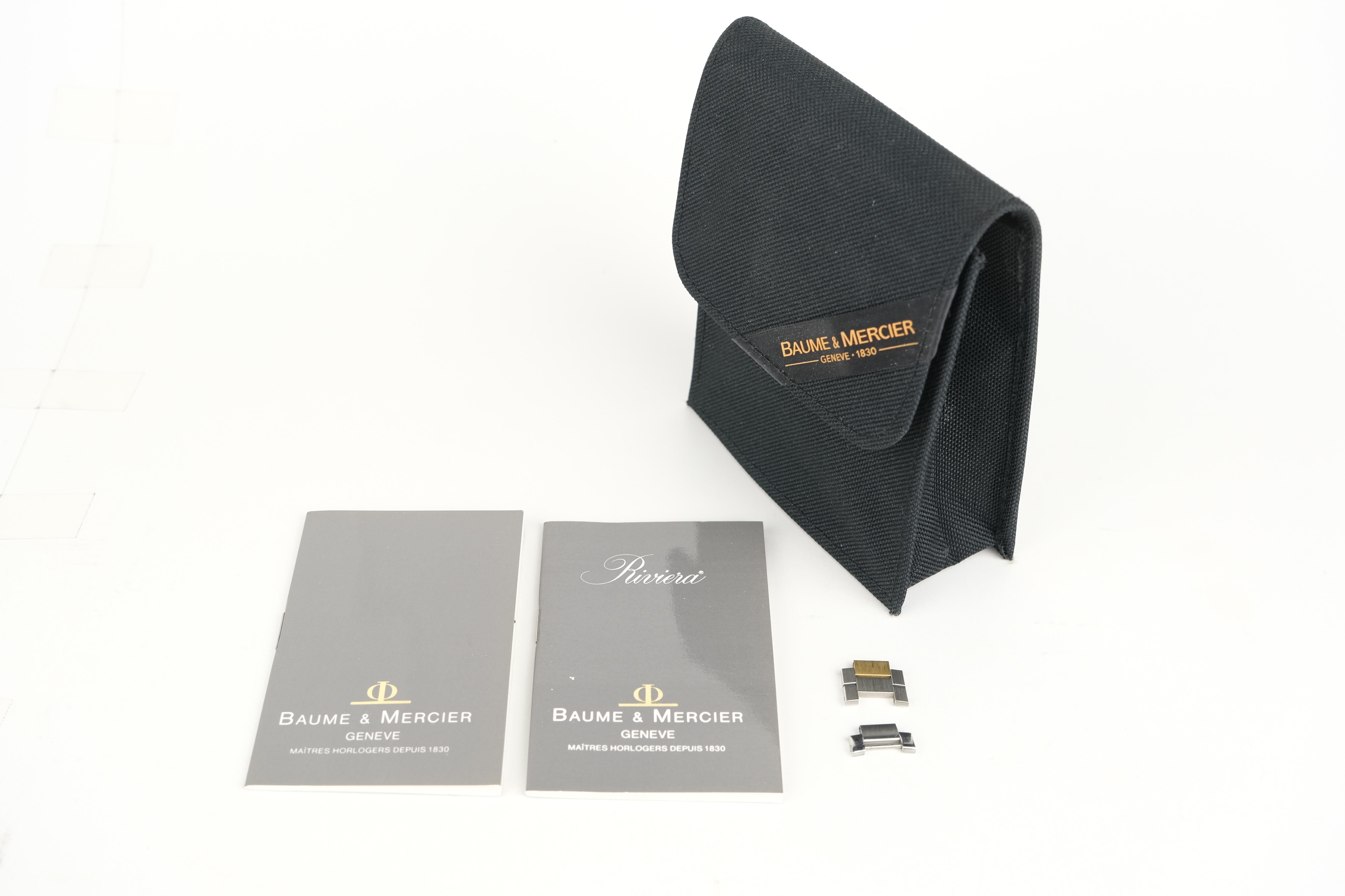 Baume & Mercier Riviera Montre-bracelet à quartz en or 18 carats et acier inoxydable en vente 5