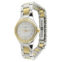 Retro Baume & Mercier Riviera 18K Yellow Gold Steel Diamond MOP Ladies Watch