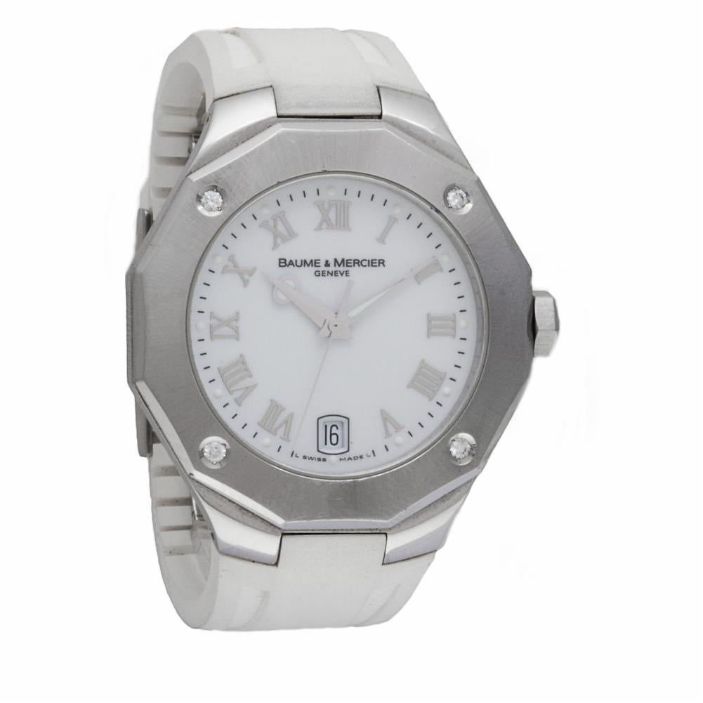 Contemporary Baume & Mercier Riviera 65575, White Dial, Certified and Warranty