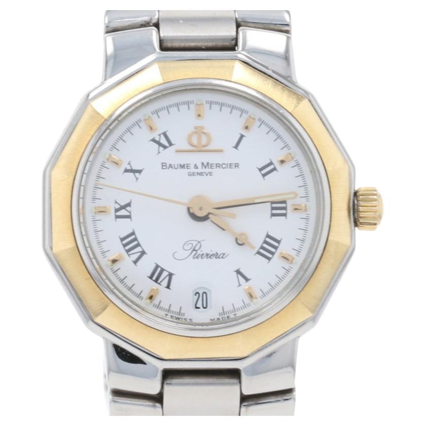 Baume & Mercier Riviera Ladies Wristwatch, Stainless & 18k Yellow Gold Quartz