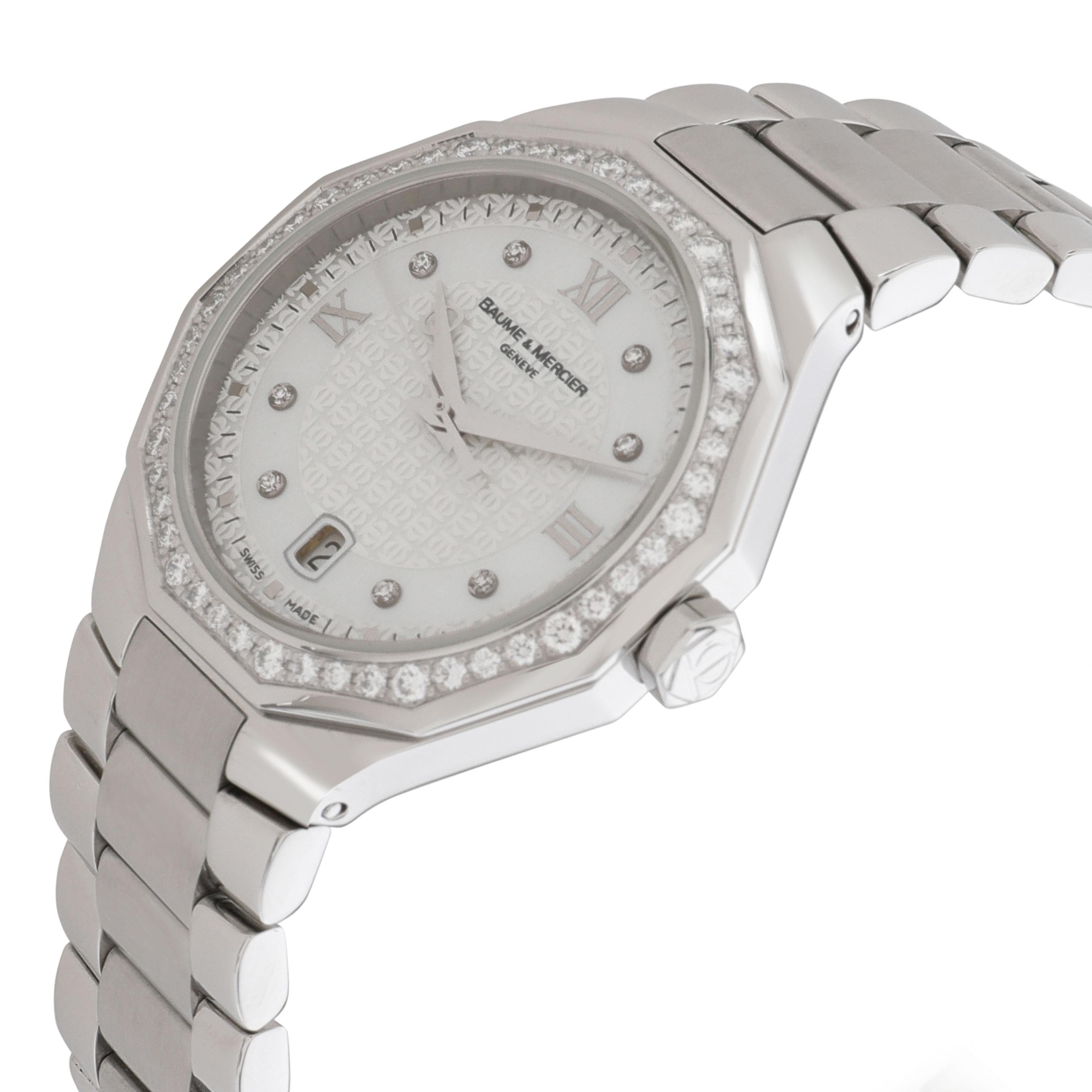 Baume & Mercier Riviera MOA08597 Women's Watch in Stainless Steel In Excellent Condition In New York, NY