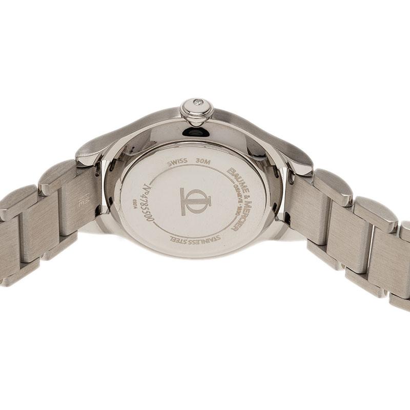 Baume & Mercier Silver Stainless Steel Ilea M0A08767 Women's Wristwatch 30MM In Good Condition In Dubai, Al Qouz 2