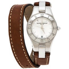 Baume & Mercier Silver Stainless Steel Linea 65690 Women's Wristwatch 27 mm