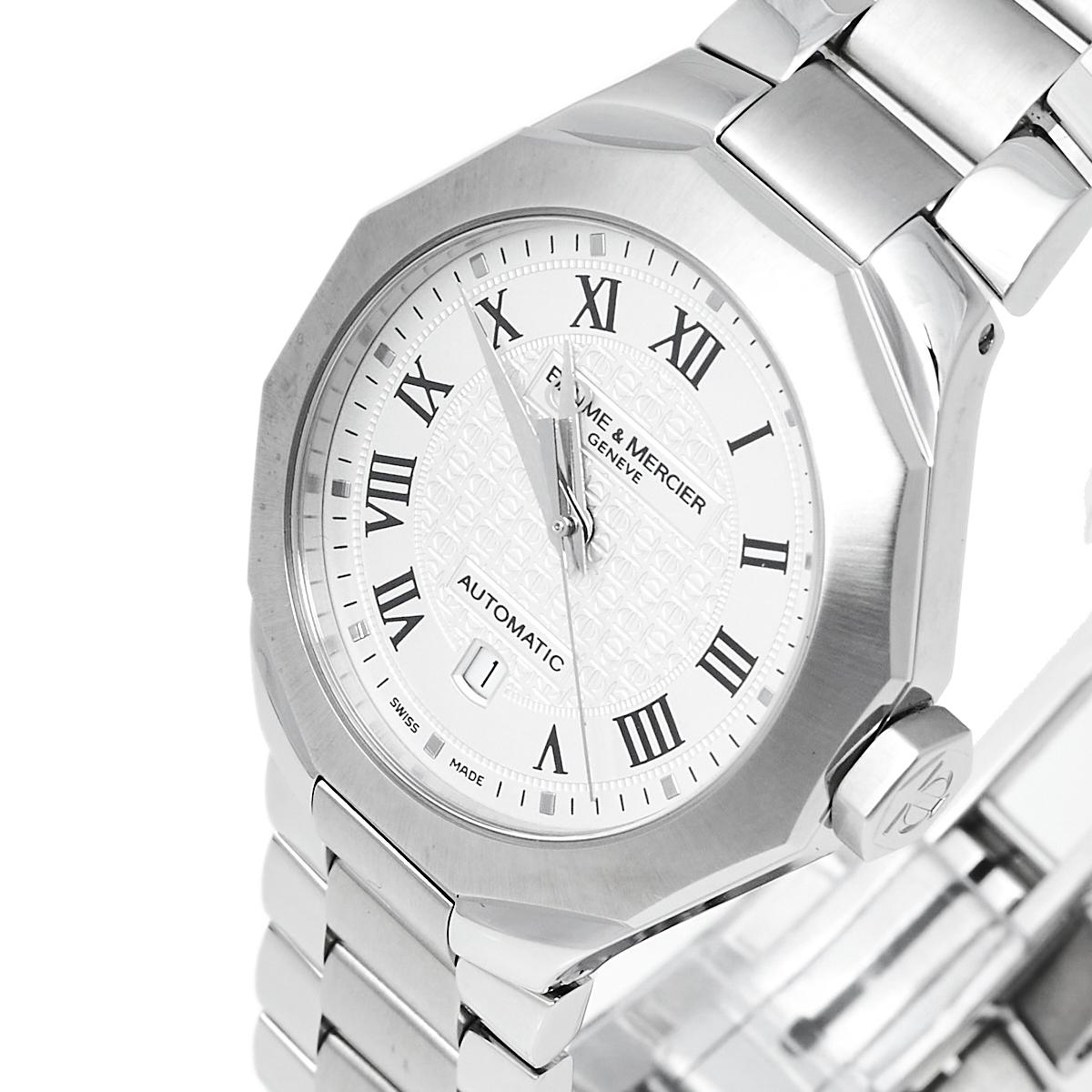 Baume & Mercier Silver Stainless Steel Riviera M0A08782 Women's Wristwatch 28 mm 2