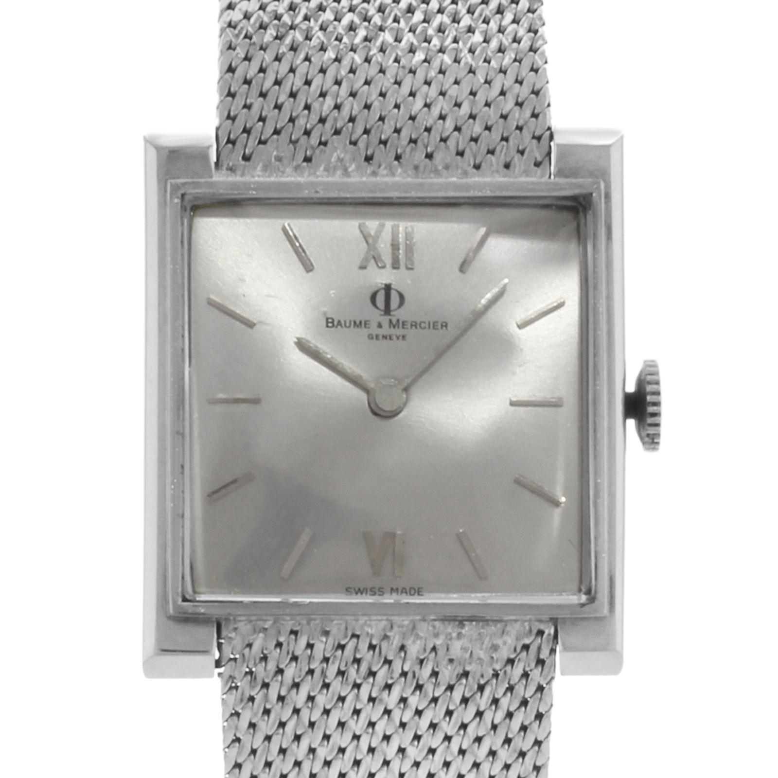 (18419)
This pre-owned Baume et Mercier Geneve is a beautiful Ladies timepiece that is powered by a mechanical movement which is cased in a stainless steel case. It has a square shape face, no features dial and has hand sticks style markers. It is