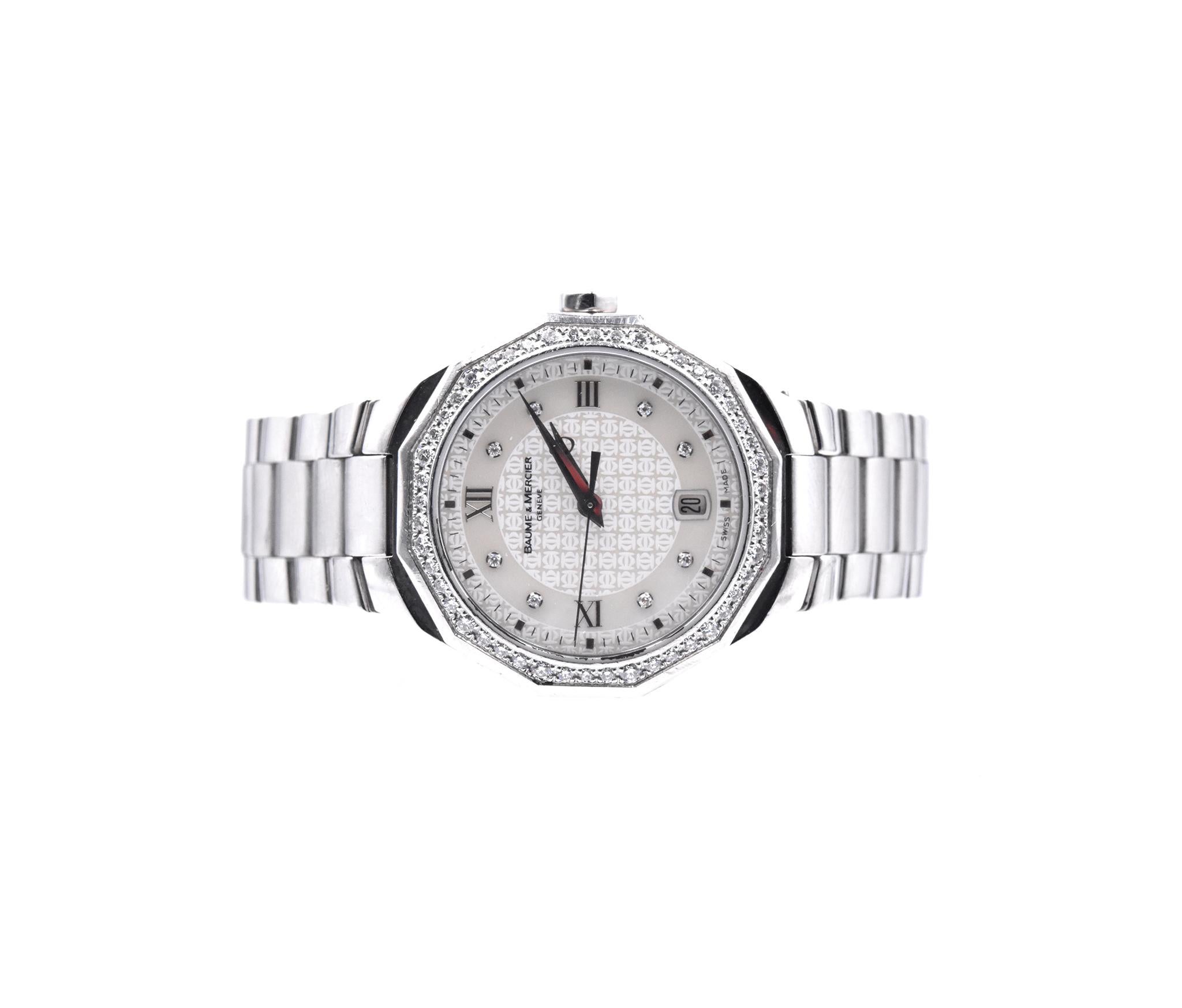 Rough Cut Baume & Mercier Stainless Steel Diamond Riviera