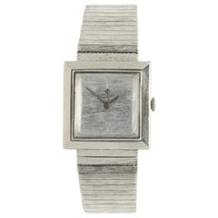 Baume & Mercier Vintage 14 Karat White Gold Square Dress